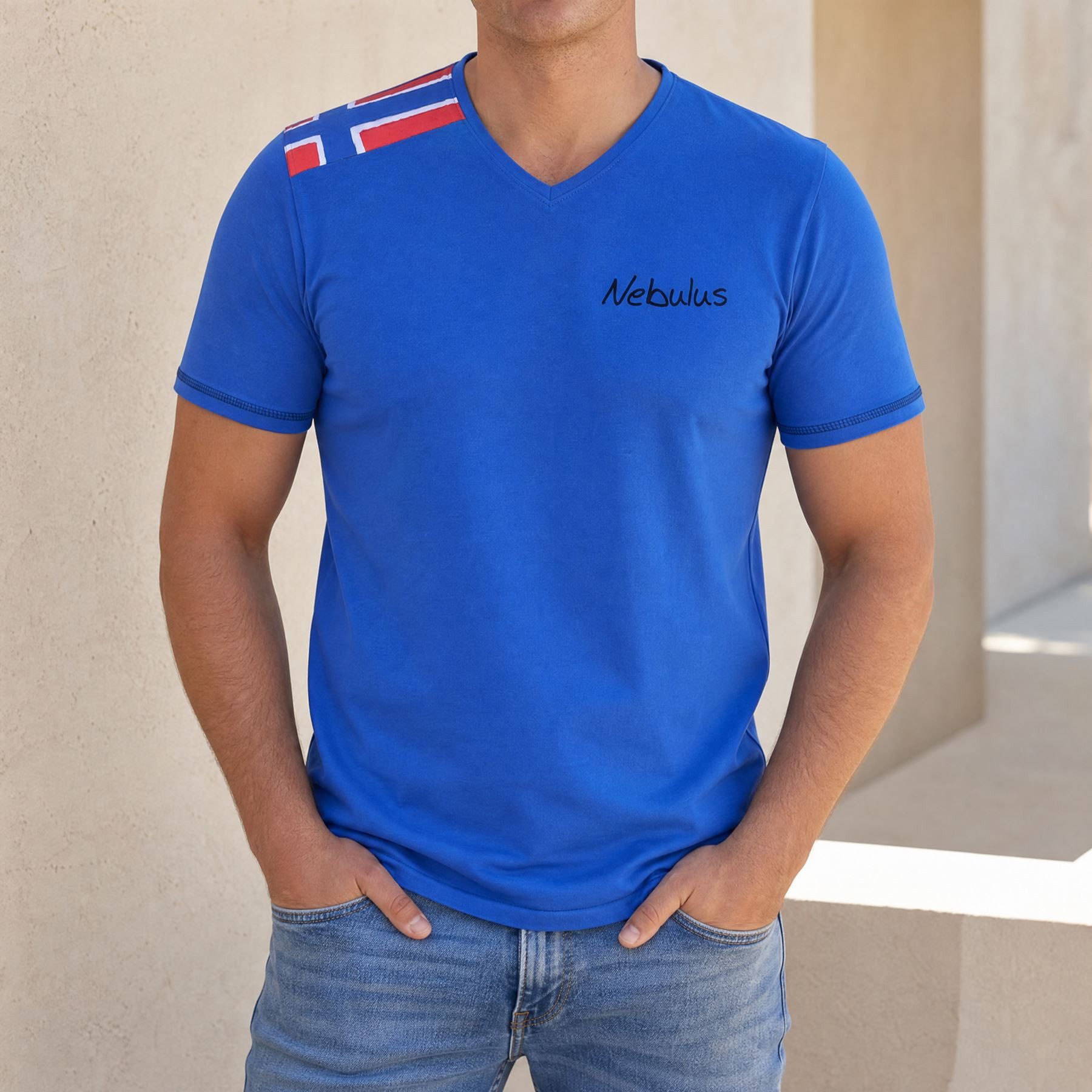 Nebulus T-Shirt READY, P6852 - Herren, kobalt-schwarz, L
