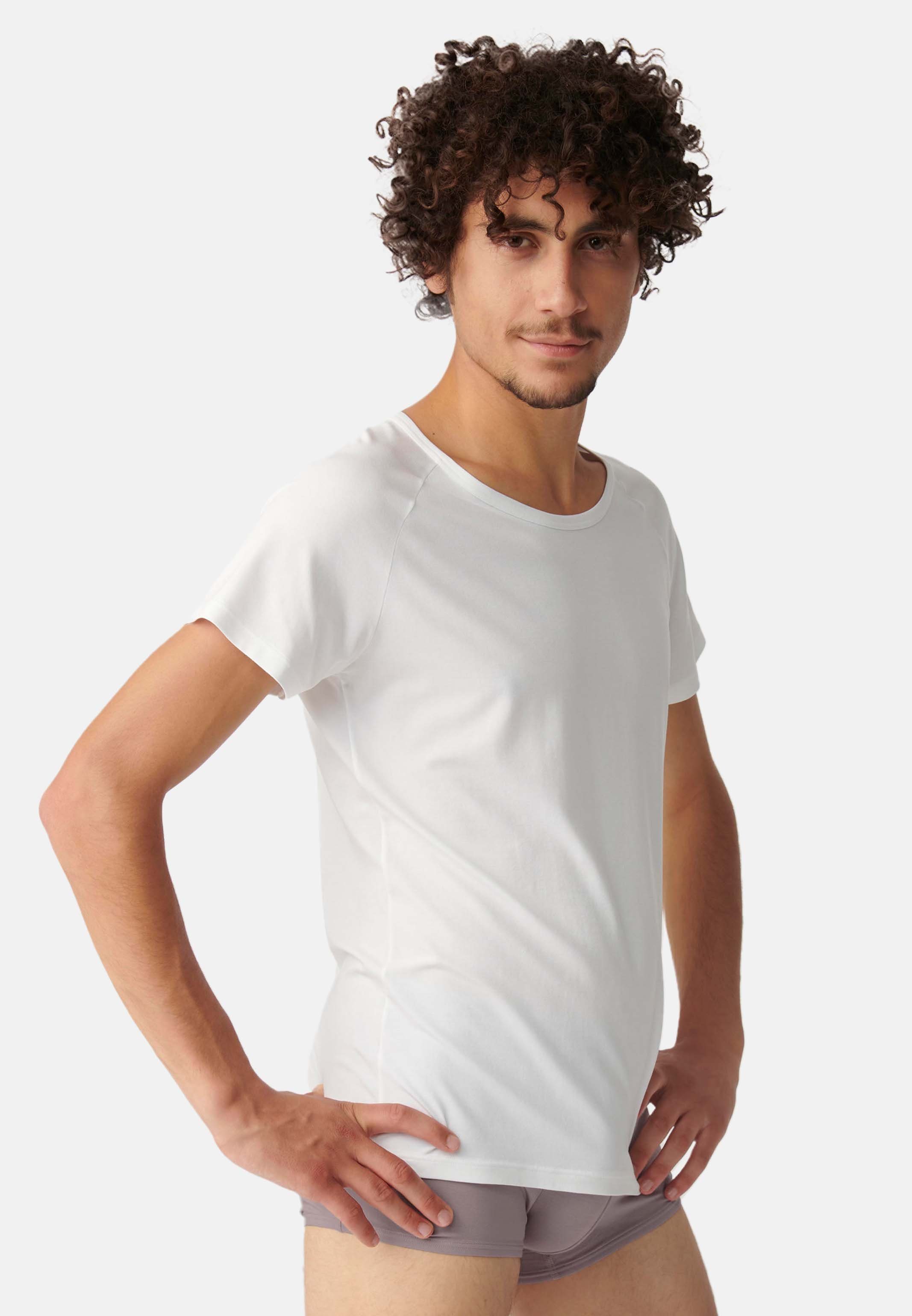 Sloggi Unterhemd 2er Pack Unterhemd Kurzarm Shirt Unterhemd (Spar-Set, - / Soft Weiß Ärmeln mit 2-St) kurzen Ever