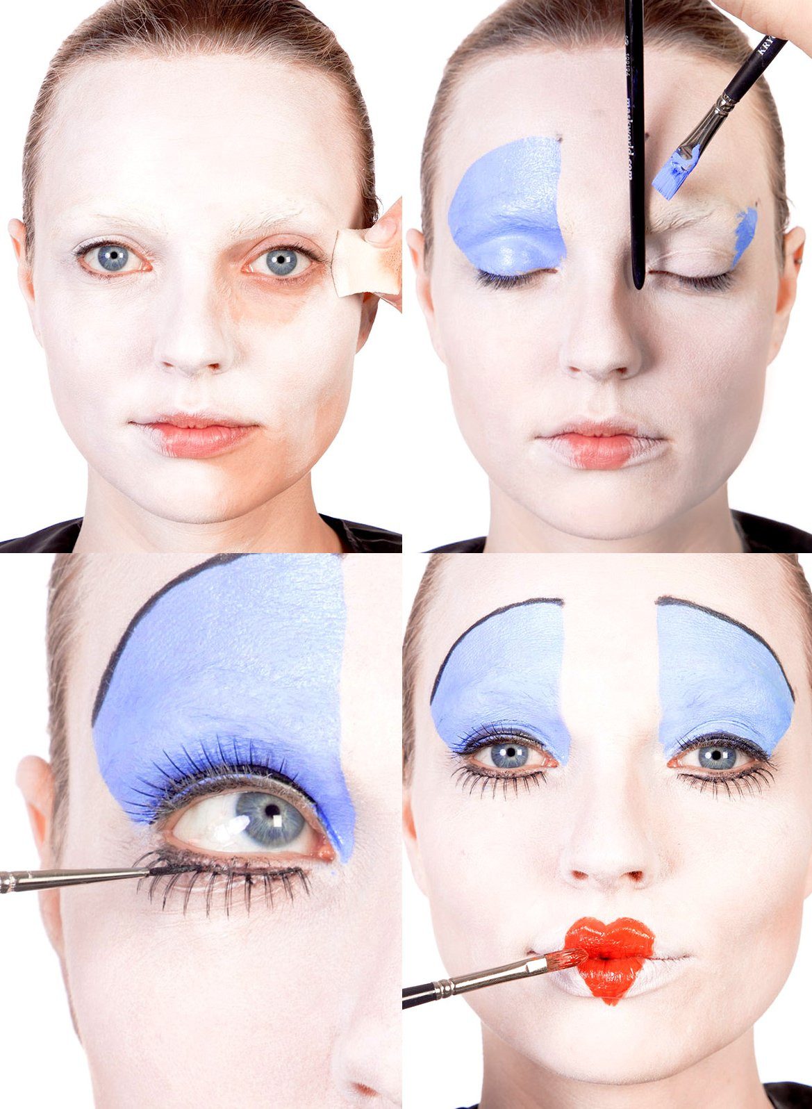 Maskworld Theaterschminke Make-up Set Rote Königin, Halloween Schminkset mit perfekt abgestimmten Komponenten