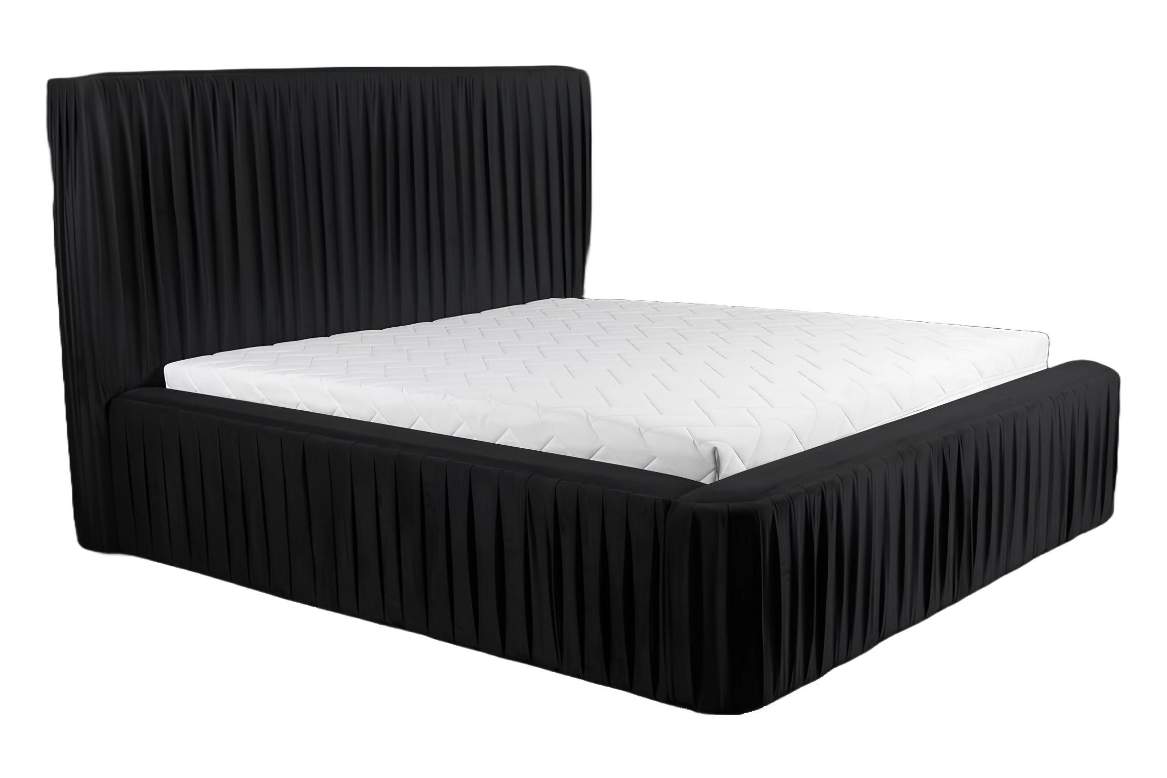 Xlmoebel Bett Elegantes Holzmöbel-Design Schwarzes Doppelschlafzimmer Klassische (Bett), Hergestellt in Europa