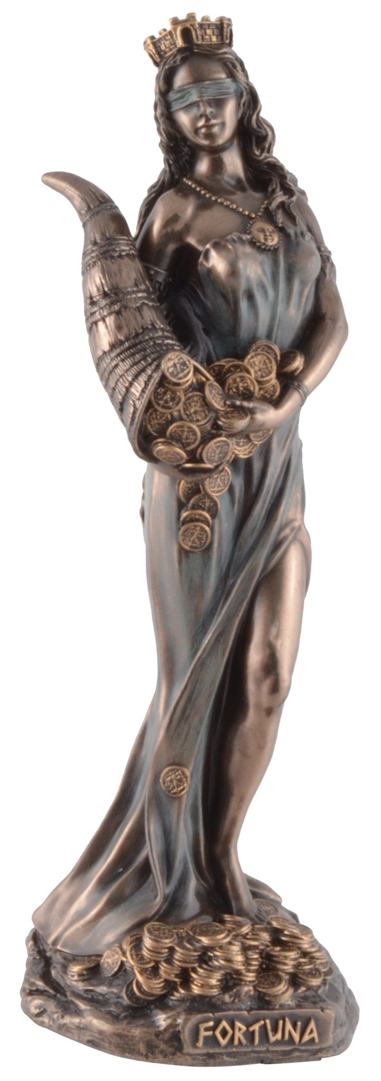 6x6x16 Römische Göttin Vogler Gmbh bronziert, Größe: Fortuna, ca. coloriert, L/B/H direct Veronesedesign, Dekofigur cm