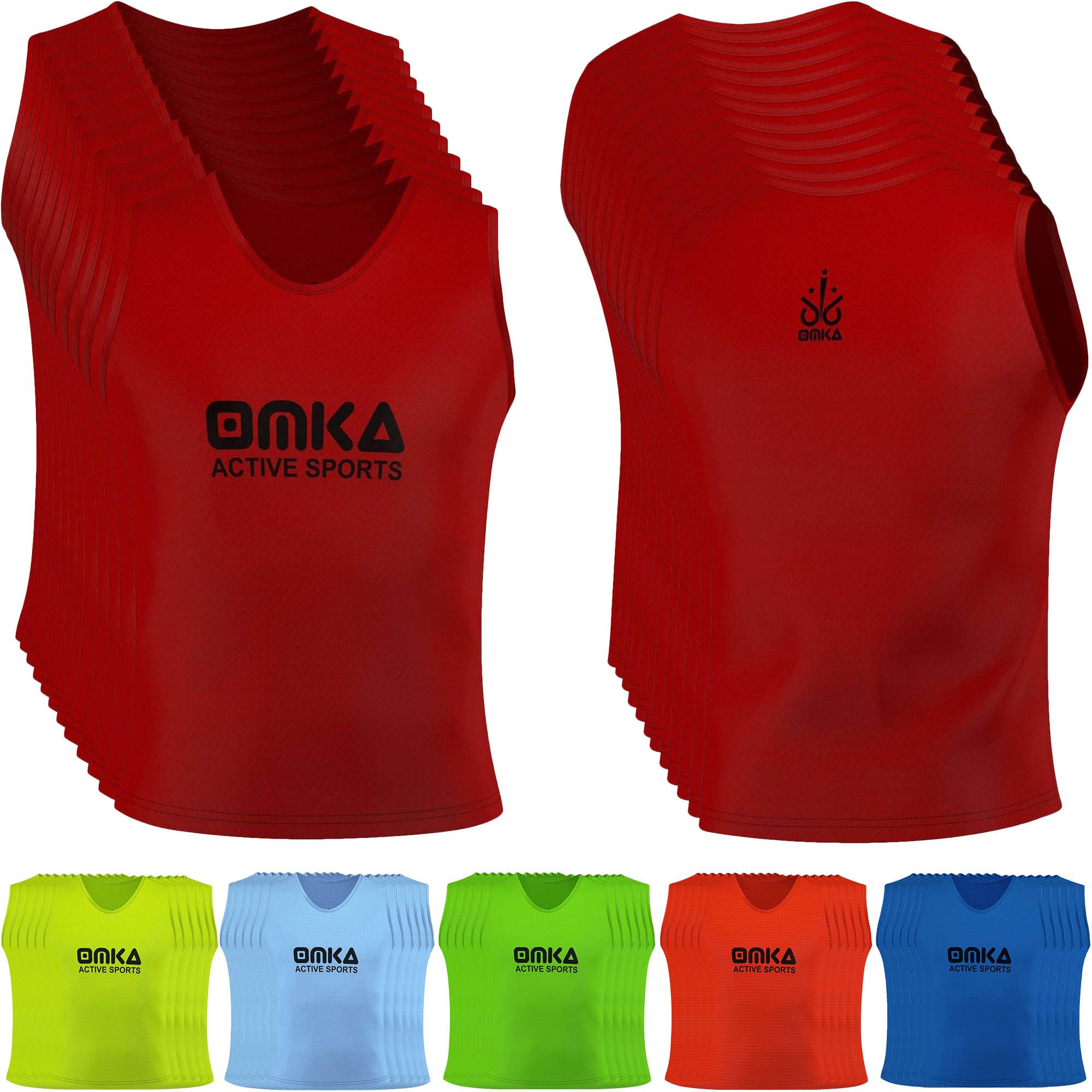 OMKA Trainingsleibchen Bib-OK001x12 (Spar-Set, 12er-Pack) 12x OMKA Fußball Leibchen Trainingsleibchen