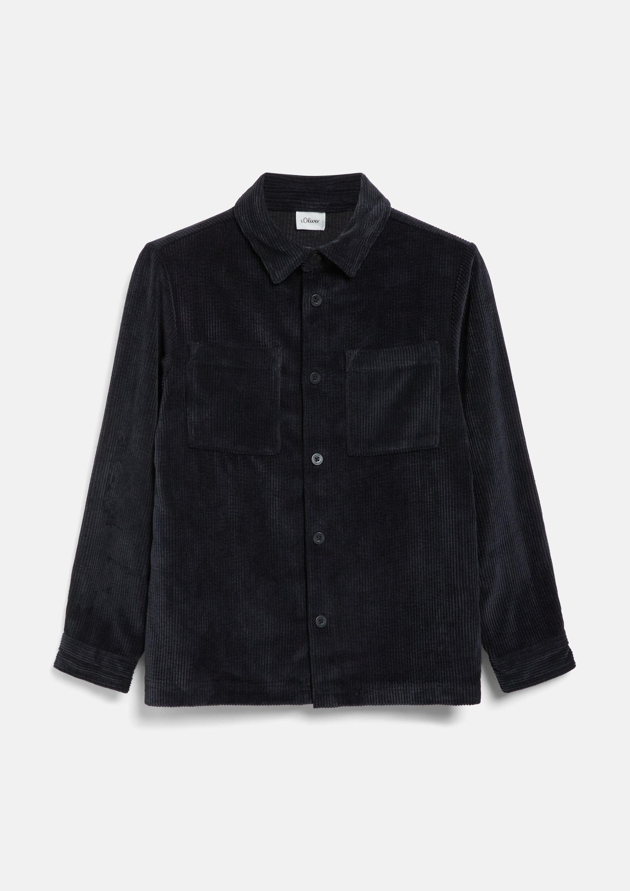 s.Oliver Hemdjacke Indoor-Jacke Overshirt aus Cord mit Brusttaschen