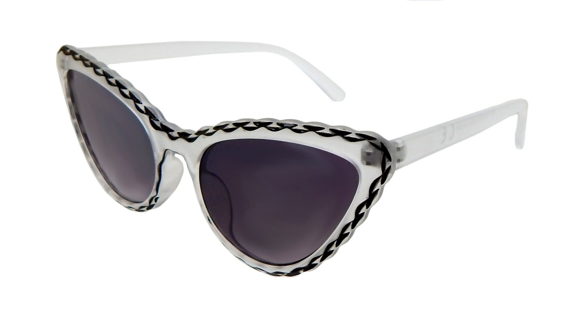 Ella Jonte Retrosonnenbrille transparent schwarz Cat Eye Rockabilly Retro 5 günstig online kaufen