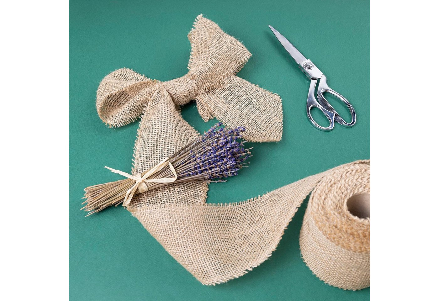 Thumbnail - Creative Deco Bastelnaturmaterial Juteband Jute Tischläufer 10 m, Nähte an den Rändern