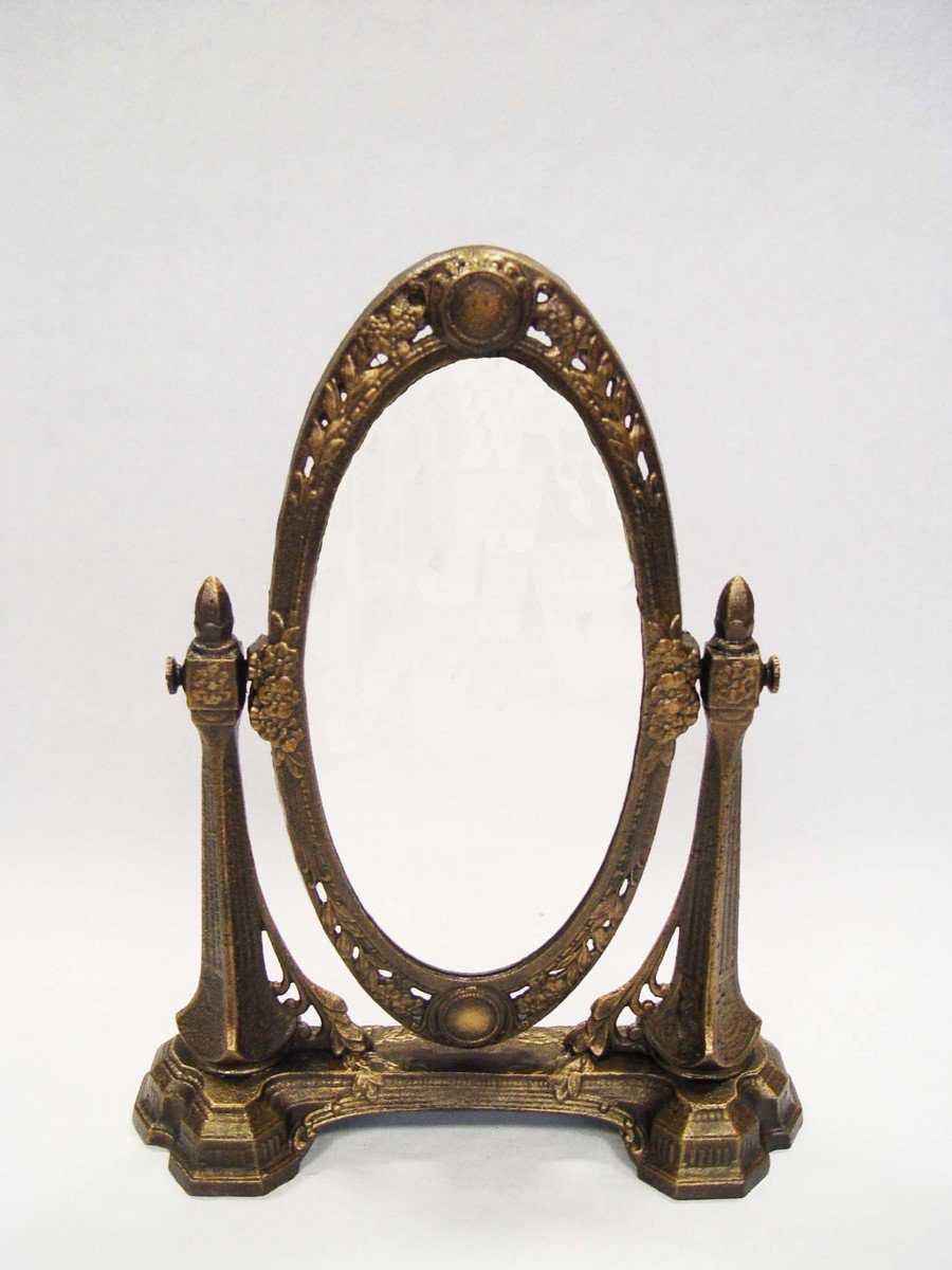 Schminkspiegel Schminkspiegel aus Schmiedeeisen - H 43 cm - schwere Ausführung