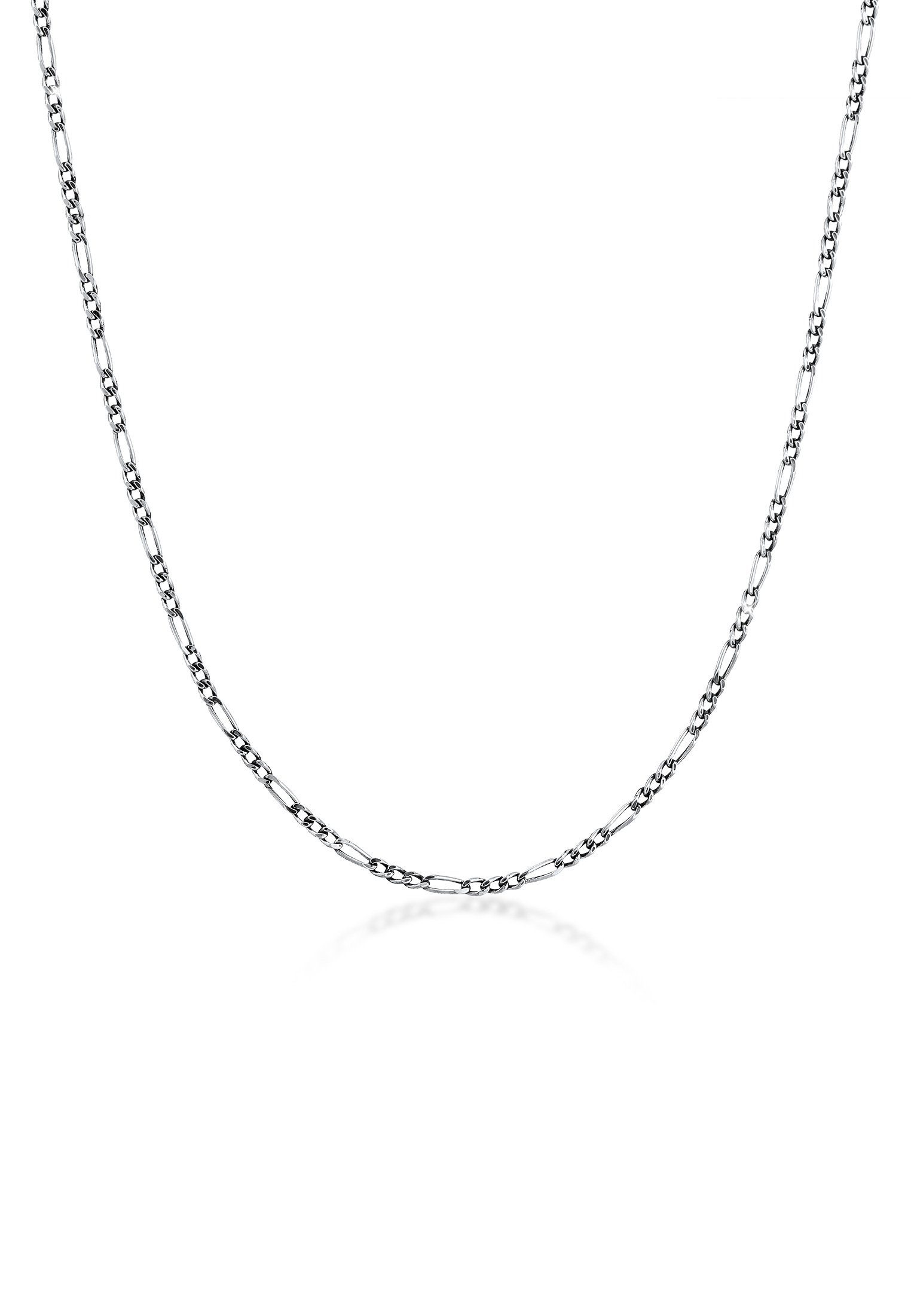 Silberkette Herrn Figaro Oxidiert Massiv Mann 925 Silber
