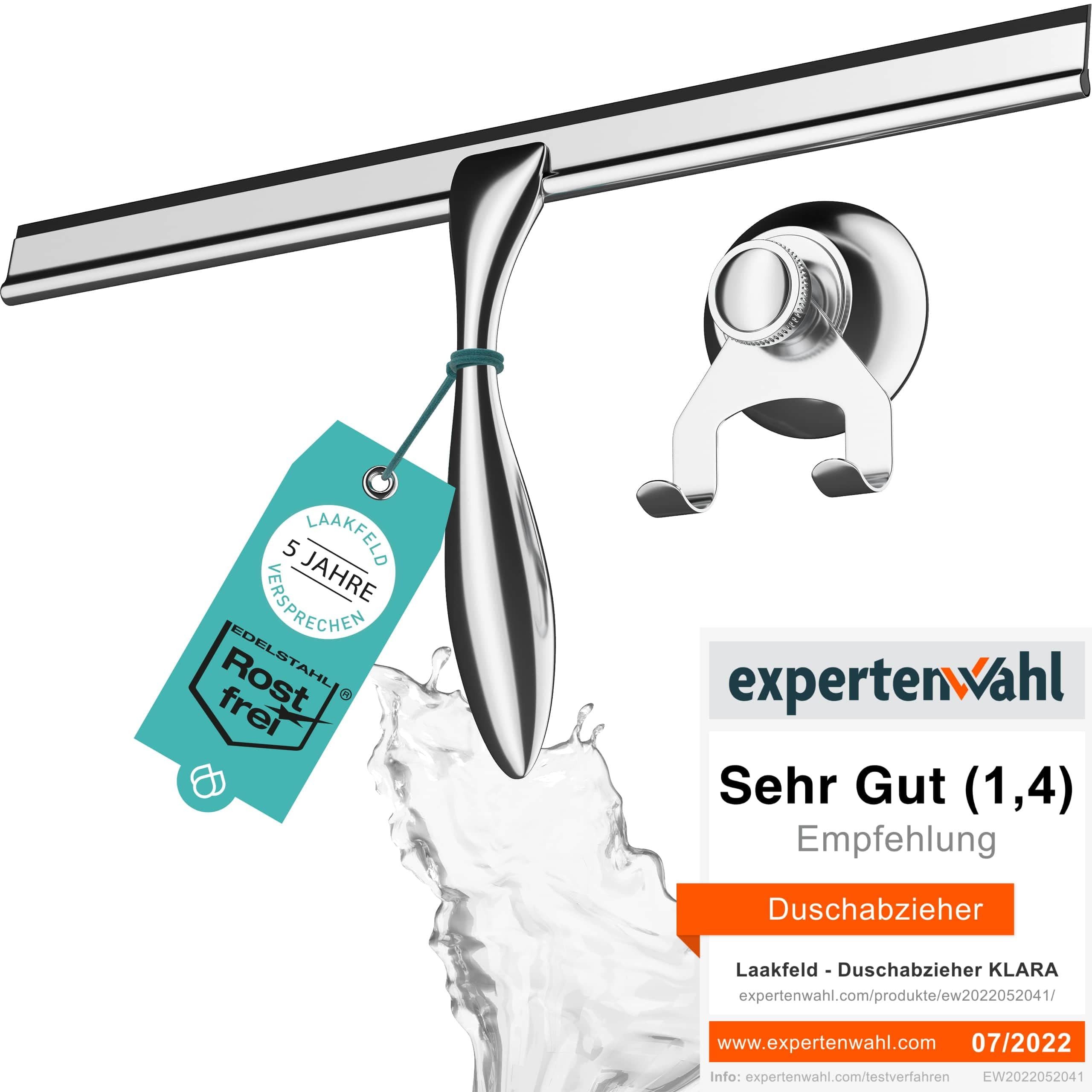 Laakfeld Duschabzieher Extra Breit, 30,5cm Abzieher aus Edelstahl mit Silik günstig online kaufen