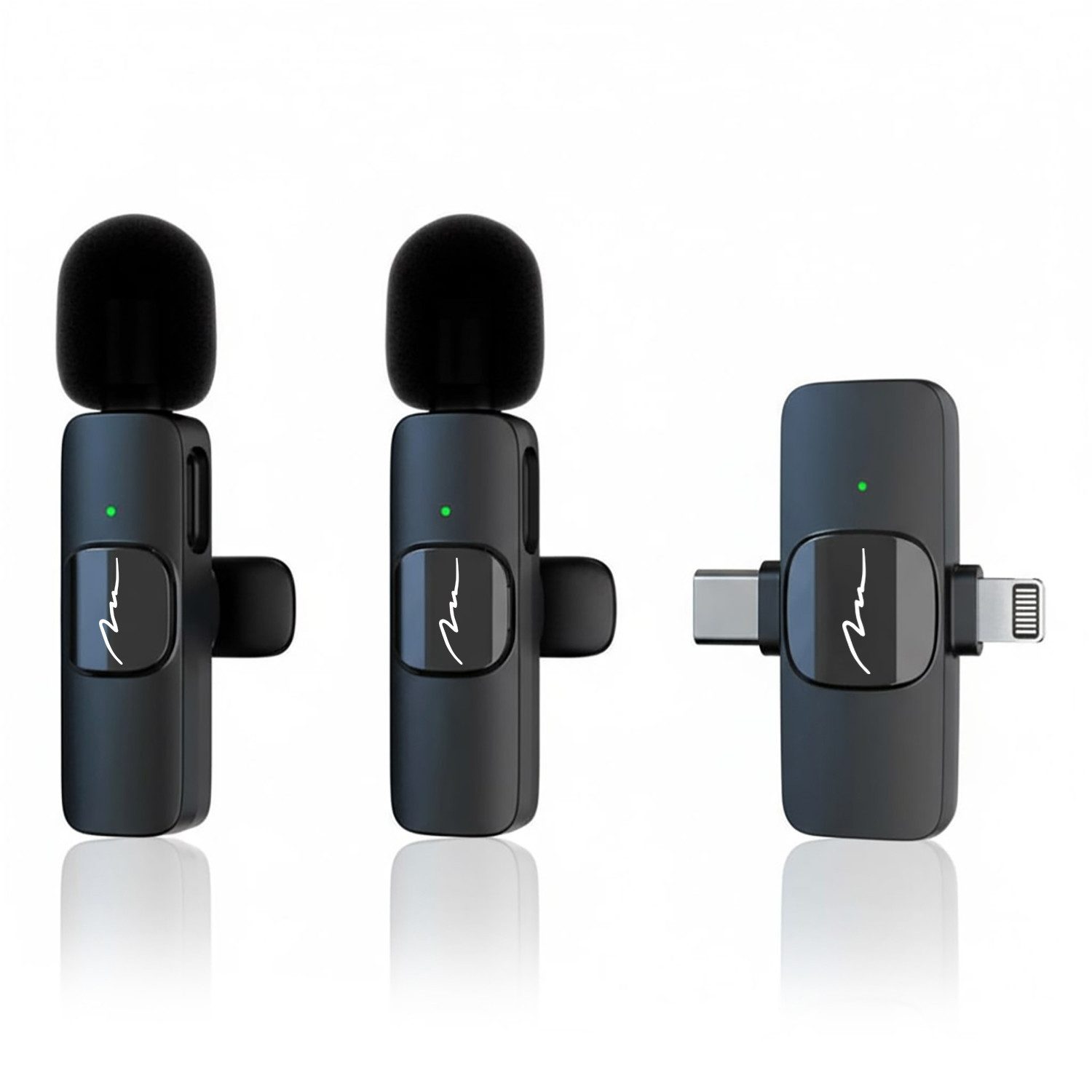 MEDIA-TECH Streaming-Mikrofon Micro-Mic Duo MT416 Ansteckmikrofon-Set, Doppelte Schnittstelle: USB-C und Lightning