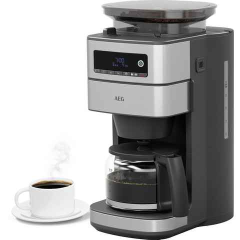 AEG Kaffeemaschine mit Mahlwerk CM6-1-5ST Gourmet 6, 1,25l Kaffeekanne, Papierfilter 1x4