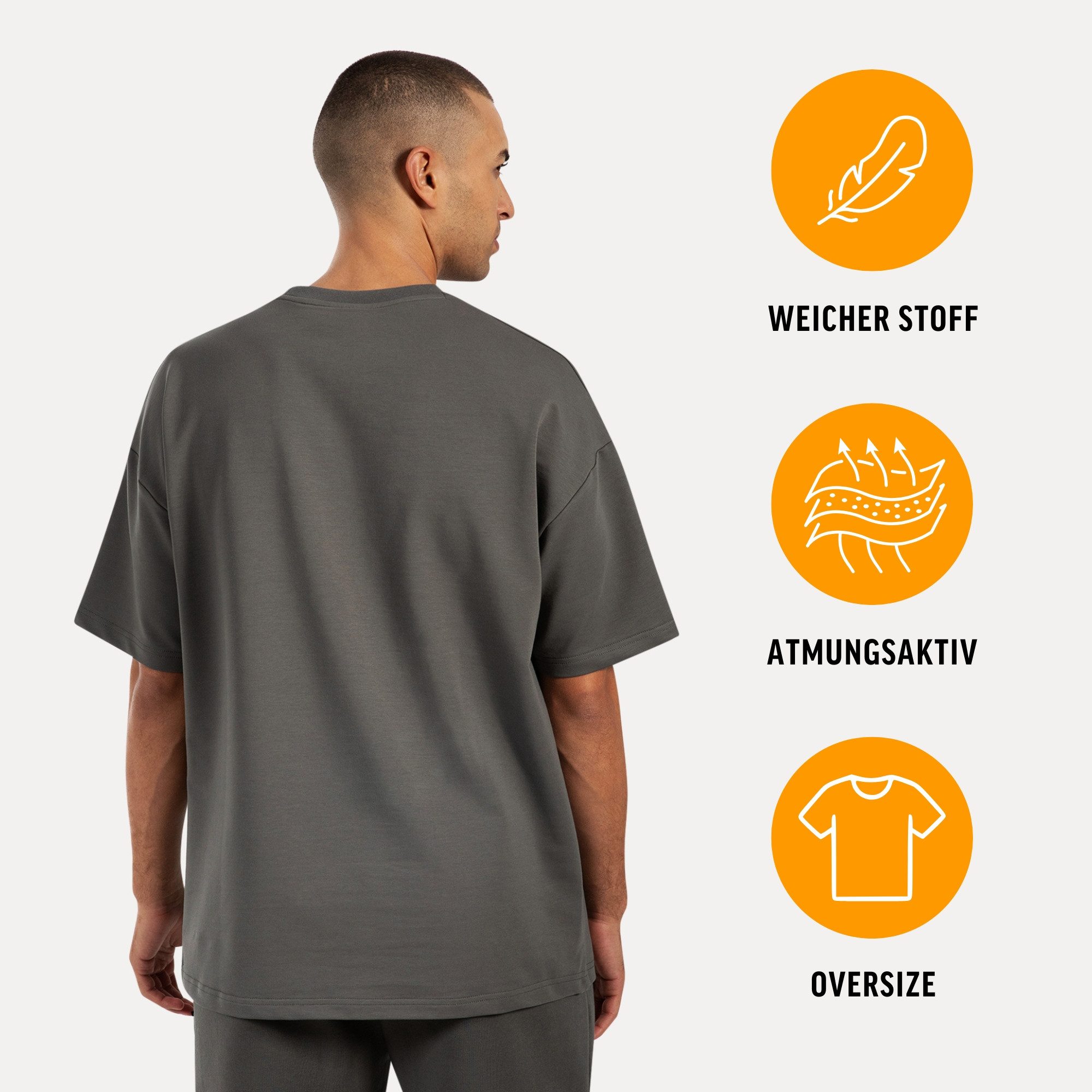 Smilodox T-Shirt Lorik, Locker geschnittenes Oversize Shirt mit Retro Front günstig online kaufen