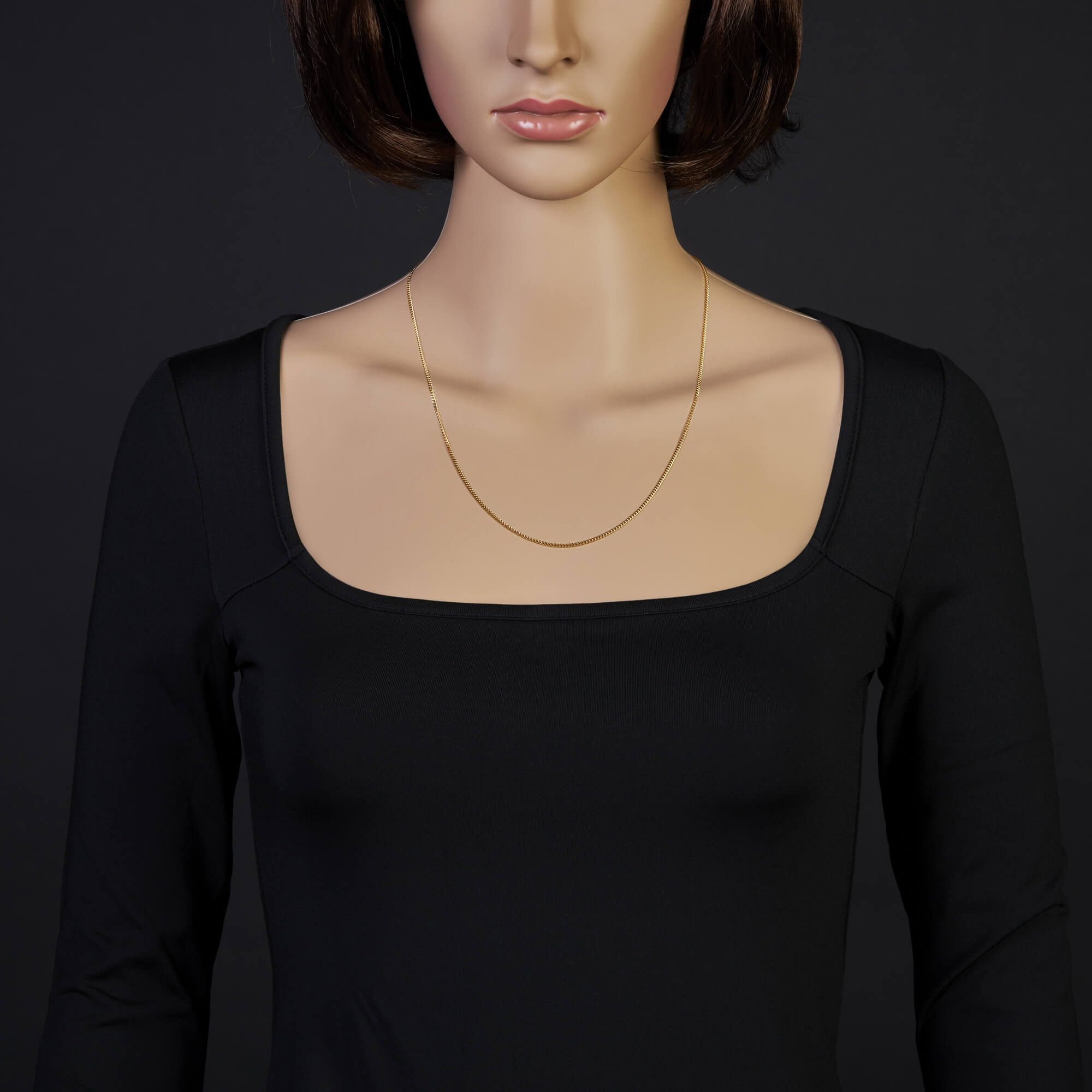 Schmuck Krone Goldkette 1,5mm Panzerkette aus 585 Gelbgold, 55cm, Gold 585
