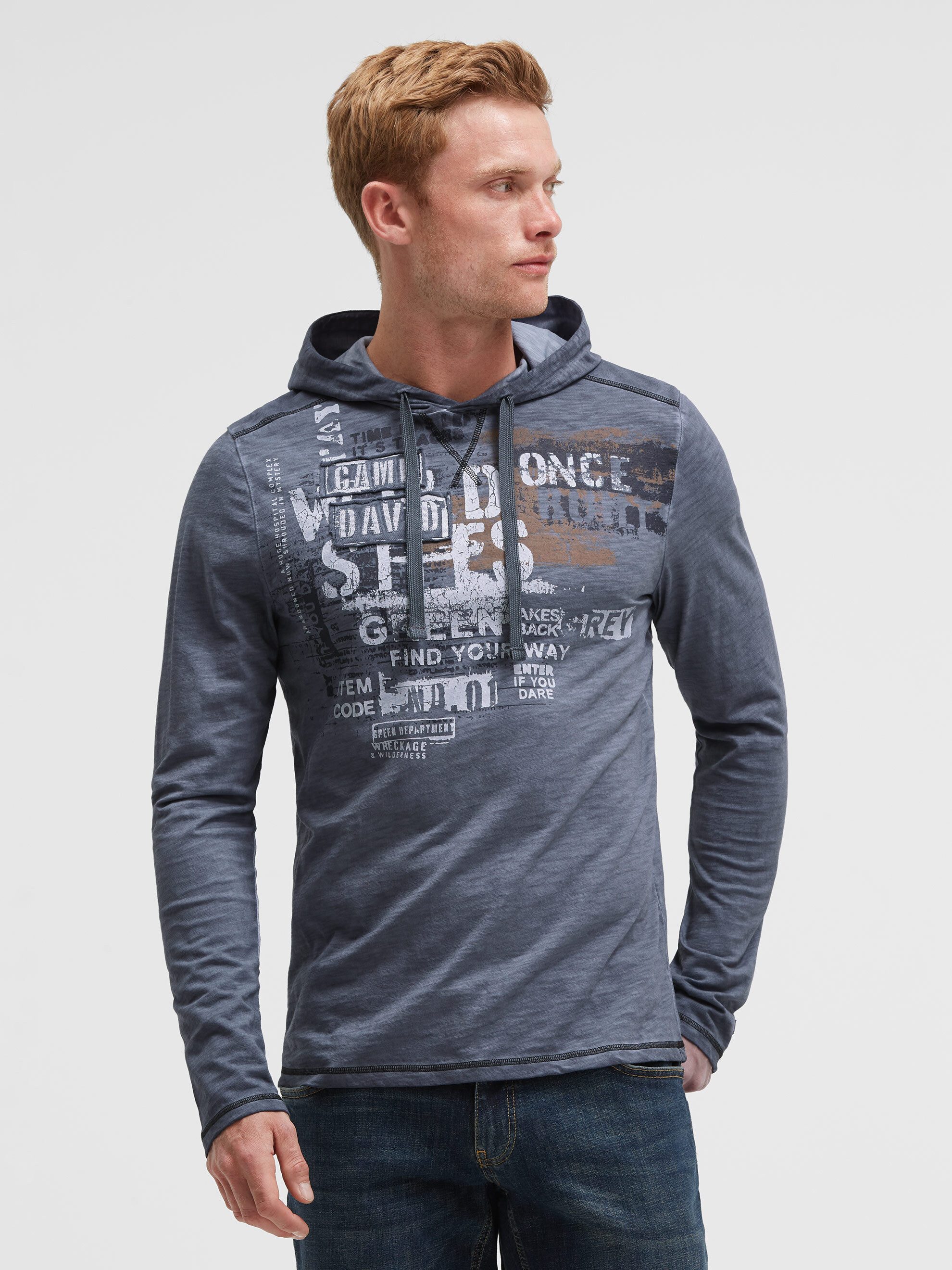 CAMP DAVID Rundhalsshirt mit Kapuze