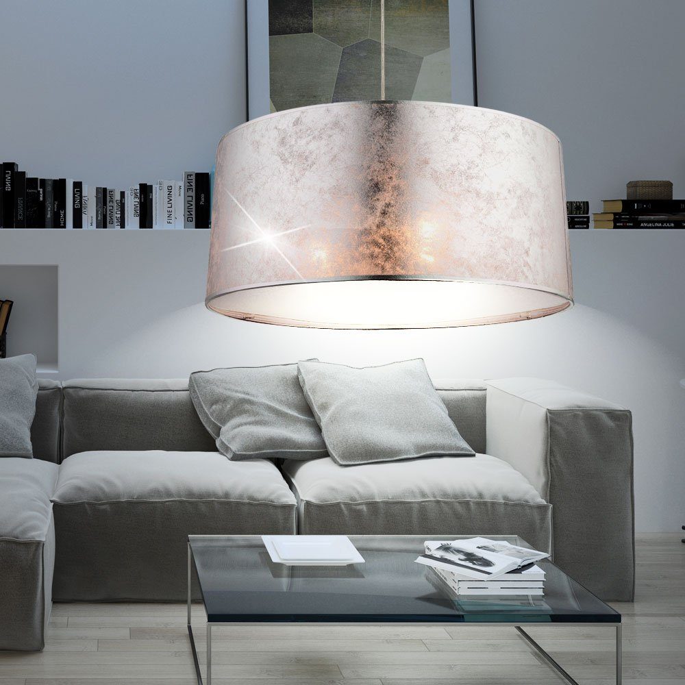 Pendelleuchte, Warmweiß, glänzende 21 Decken Lampe LED Watt etc-shop Hänge Design Textil Leuchte inklusive, Pendel LED Leuchtmittel