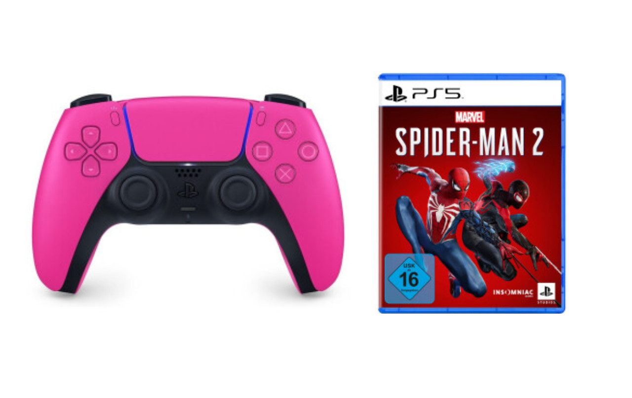 Playstation PS5 Controller Nova Pink inkl. Spider-Man 2 PS5 DualSense Wireless-Controller (Spiele-Set, inkl. Spider-Man 2)