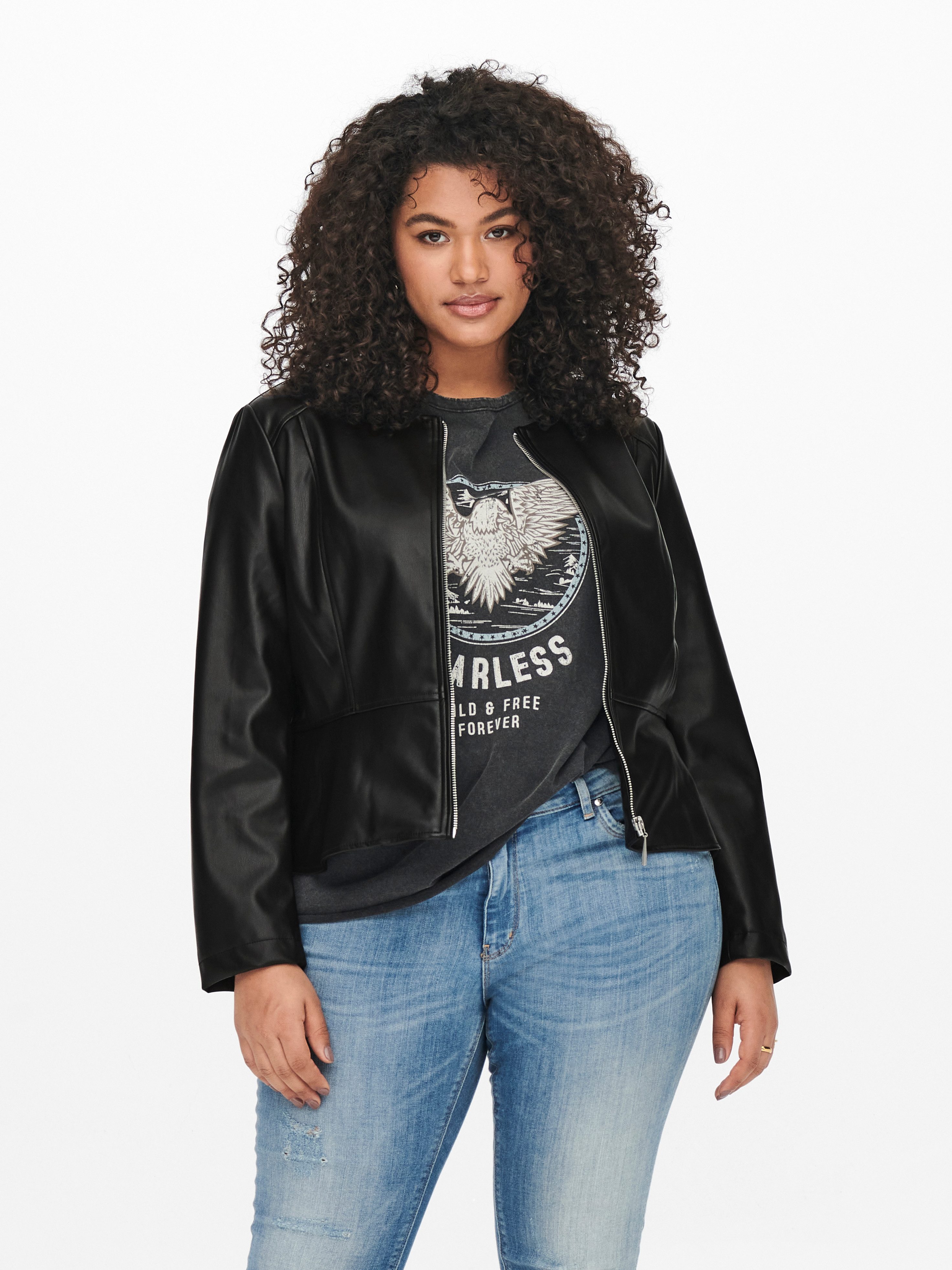ONLY CARMAKOMA Lederimitatjacke CARSARAMY FAUX LEATHER JACKET OTW