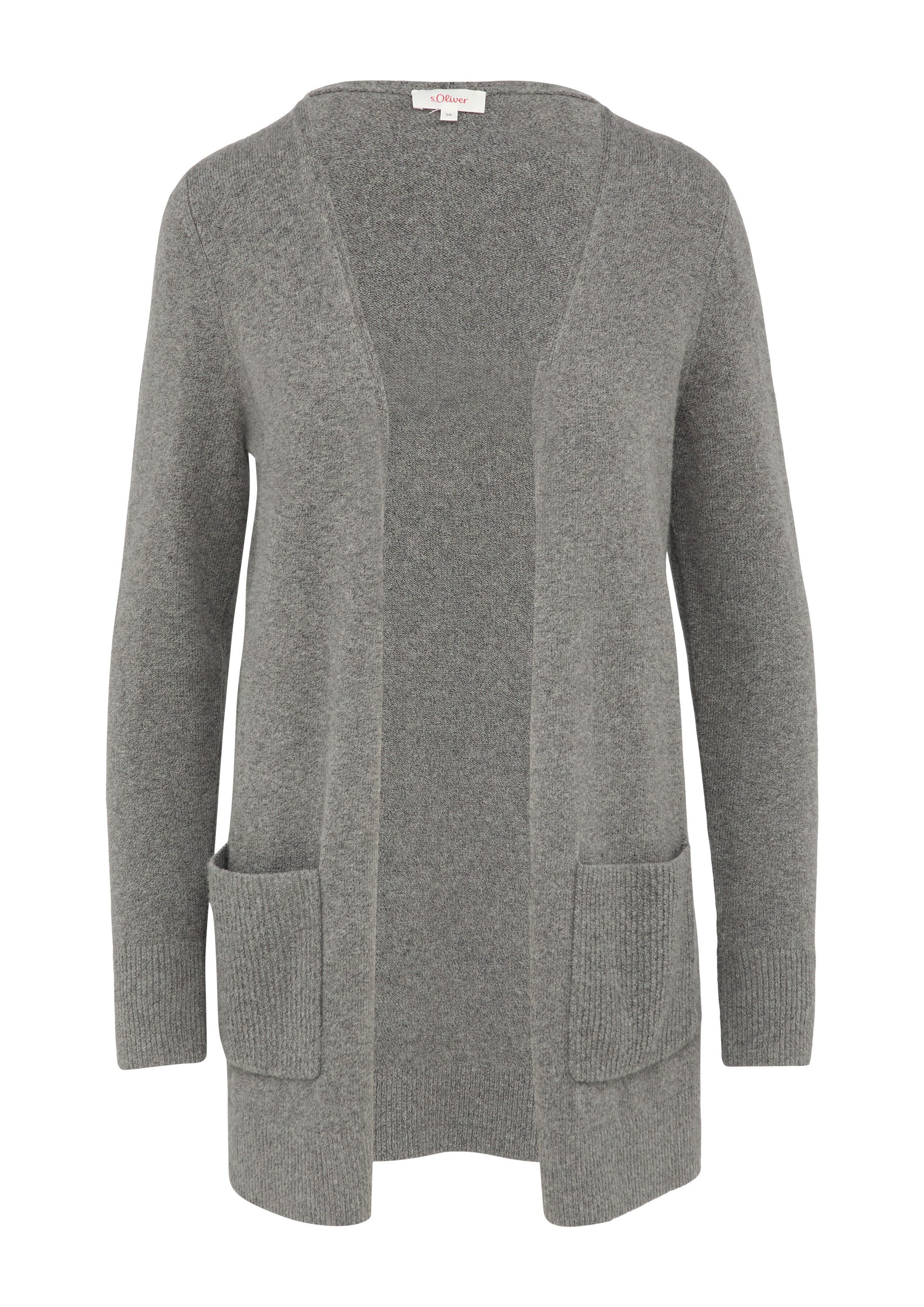 s.Oliver Cardigan Strickjacke Lange Strickjacke mit Rippbündchen günstig online kaufen