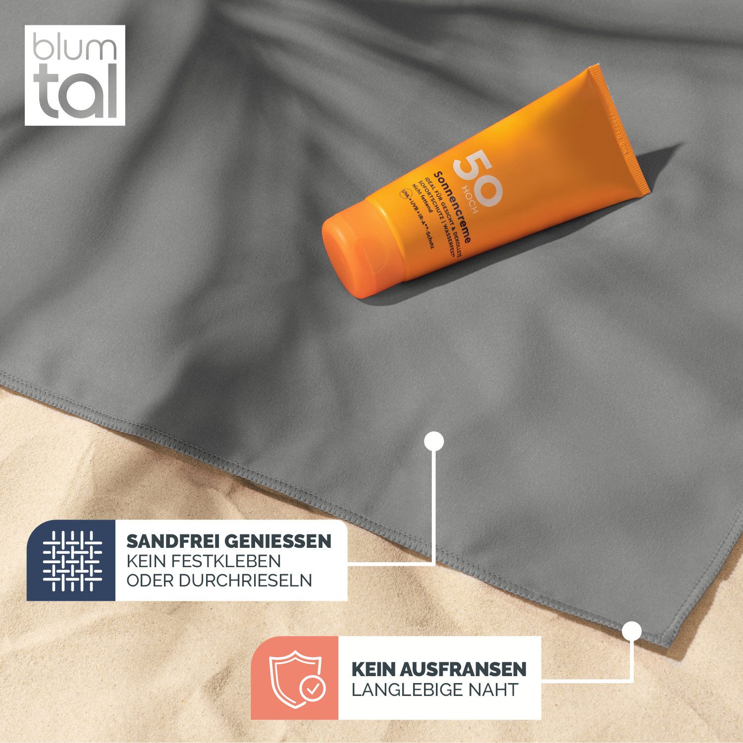 Blumtal Sporthandtuch Mikrofaser Handtücher Set, Mikrofaser (2-St), Ultra leicht, kompakt & schnelltrocknend