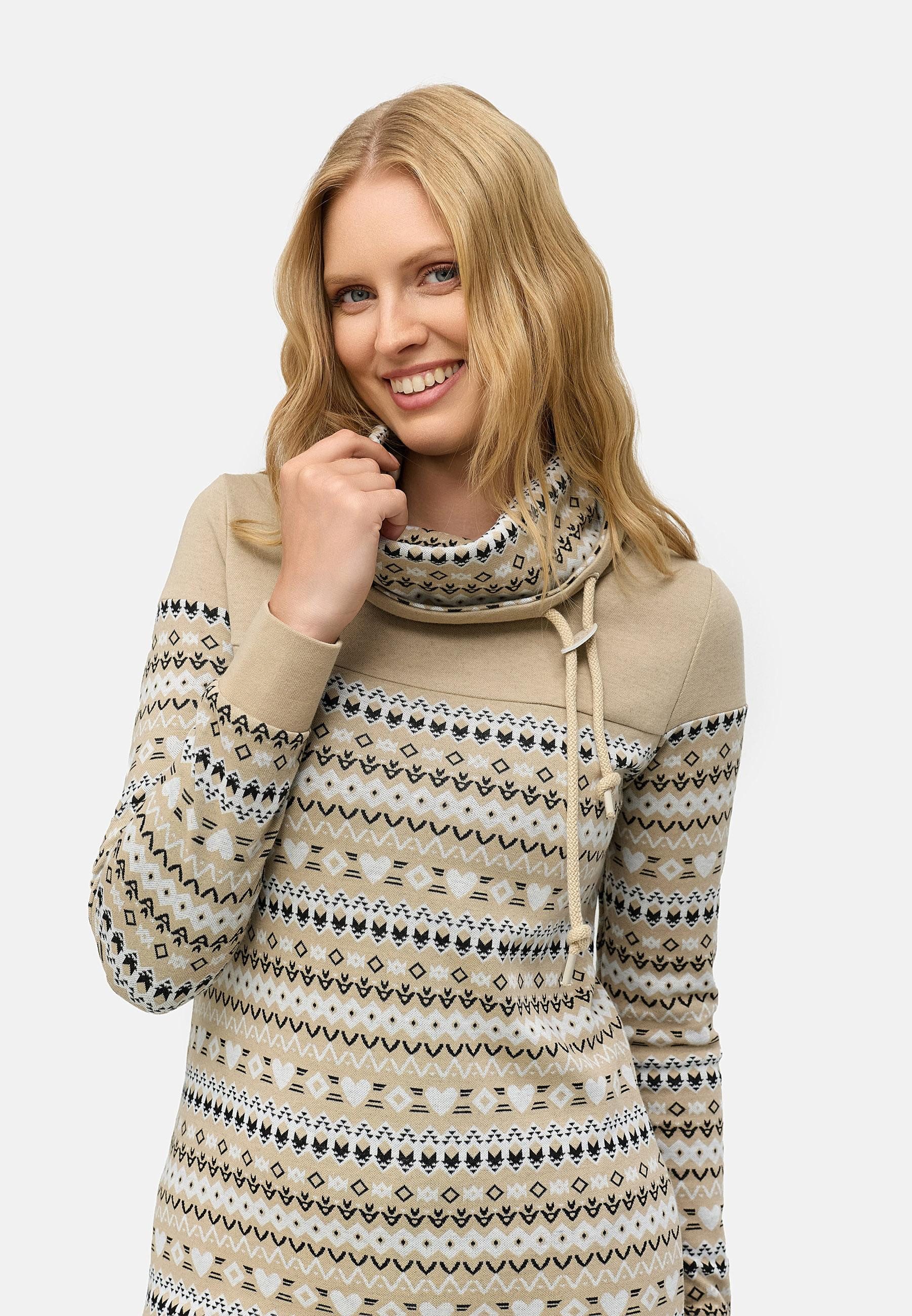 Ragwear Sweatkleid Chlloe Jacquard YOUMODO stylisches Langarmkleid mit verspieltem Print – Bild 5 von 5