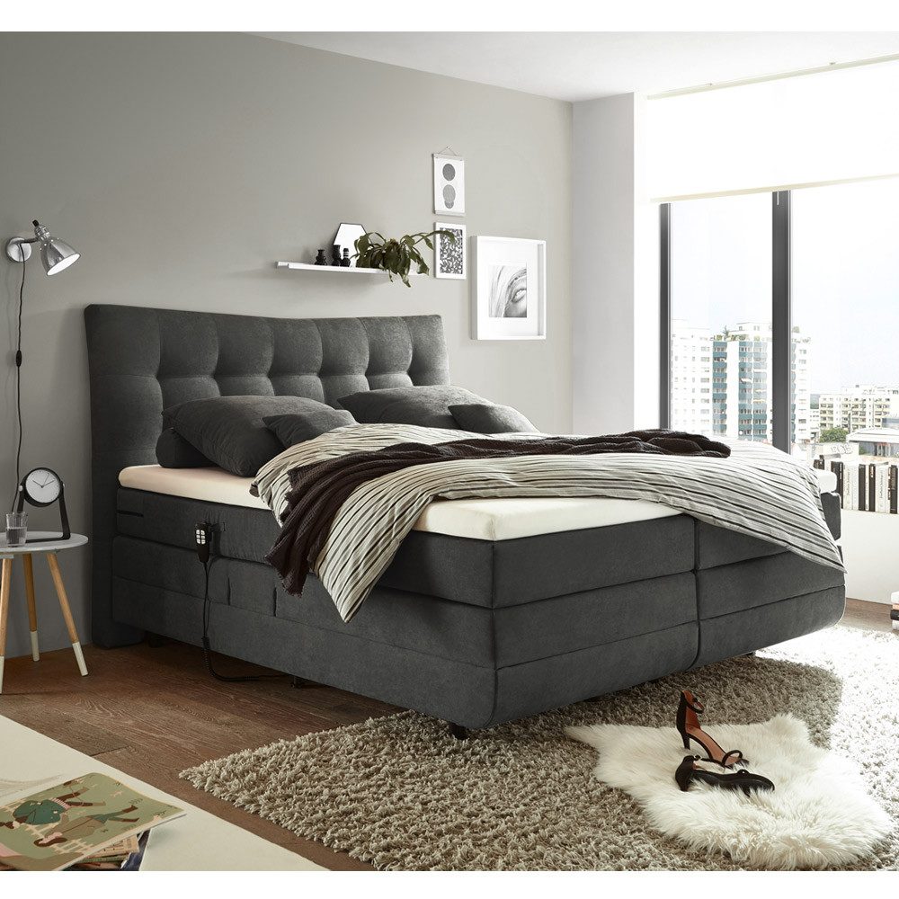 Lomadox Boxspringbett MALIBU-09, schlamm in 180x200cm günstig online kaufen