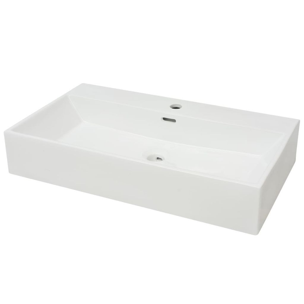 vidaXL Waschbecken 76 x 425 x 145 cm Waschbecken Badezimmer Aufsatzwaschbecken mit Hahnlo