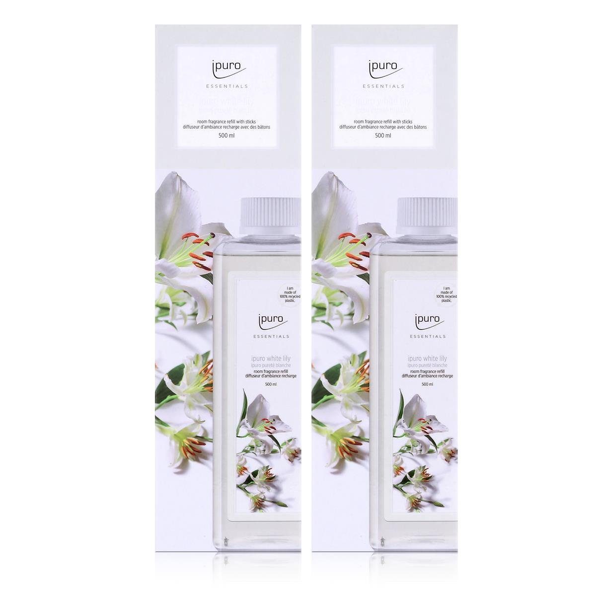 IPURO Raumduft Ipuro Essentials white lily Refill 500ml Nachfüllflasche Raumduft (2er