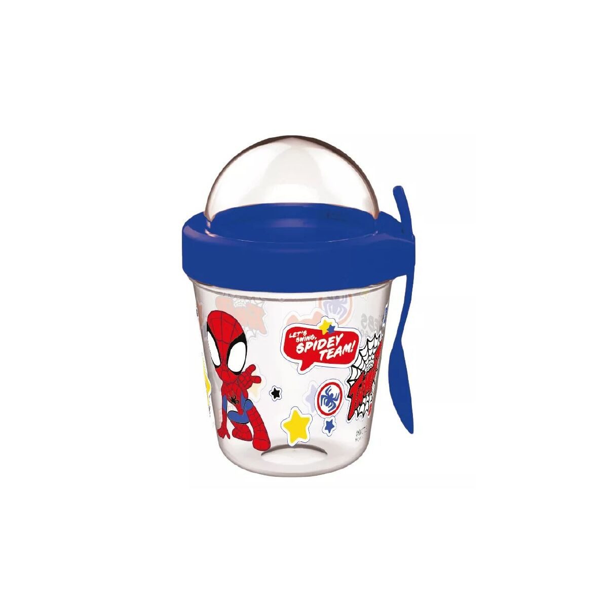 Spiderman Trinkflasche Spiderman Spidey Becher mit Snackhalterung, Deckel und