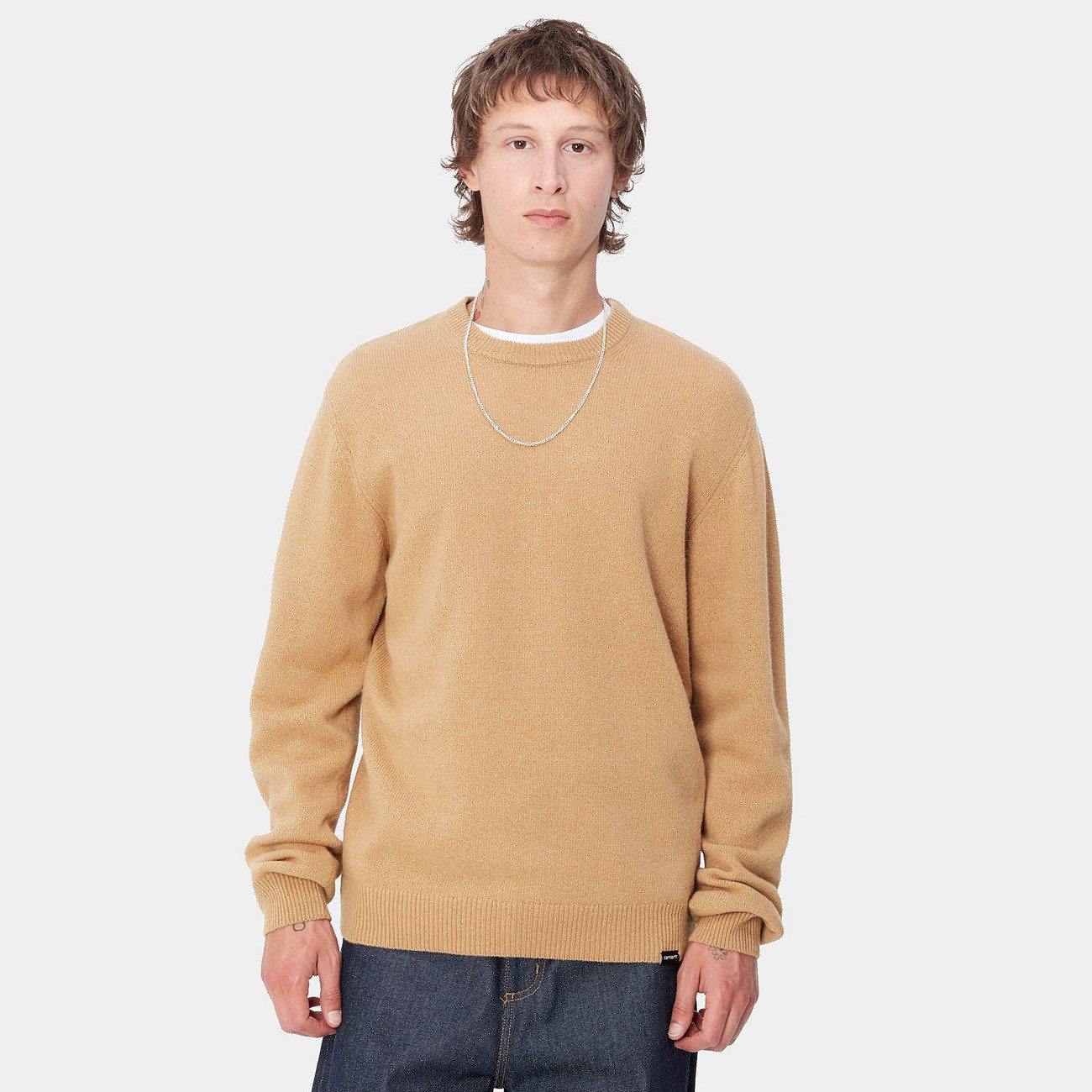 Carhartt WIP Rundhalspullover Carhartt WIP Alten Sweater Herren Peanut Beige
