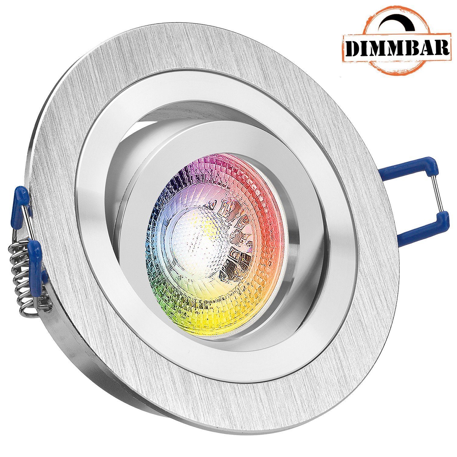 Set aluminium GU10 LEDANDO 3W RGB in Einbaustrahler LED LED LED gebürstet mit Einbaustrahler von