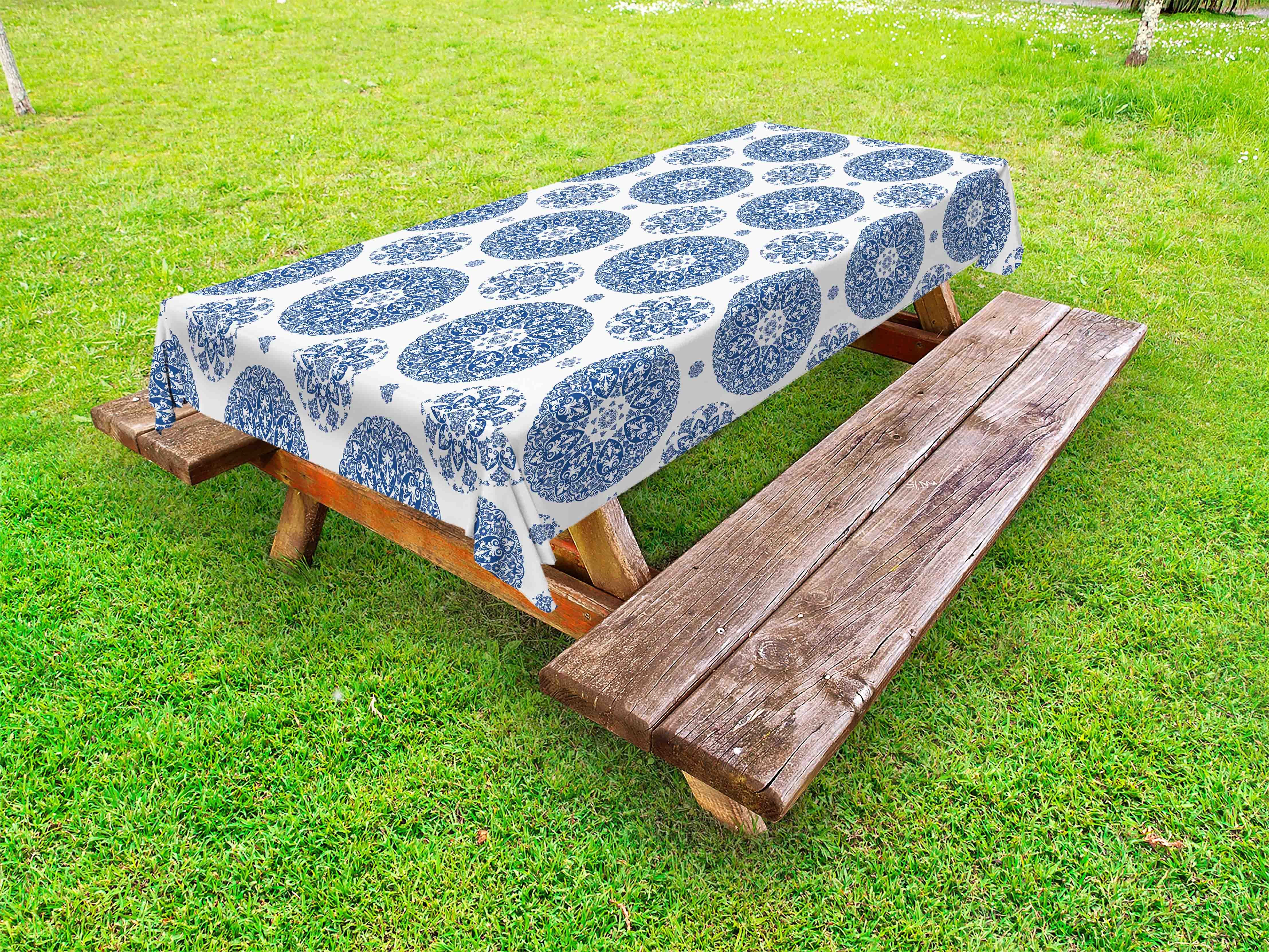 Abakuhaus Tischdecke dekorative waschbare Picknick-Tischdecke, Paisley Vintage Französisch Blau