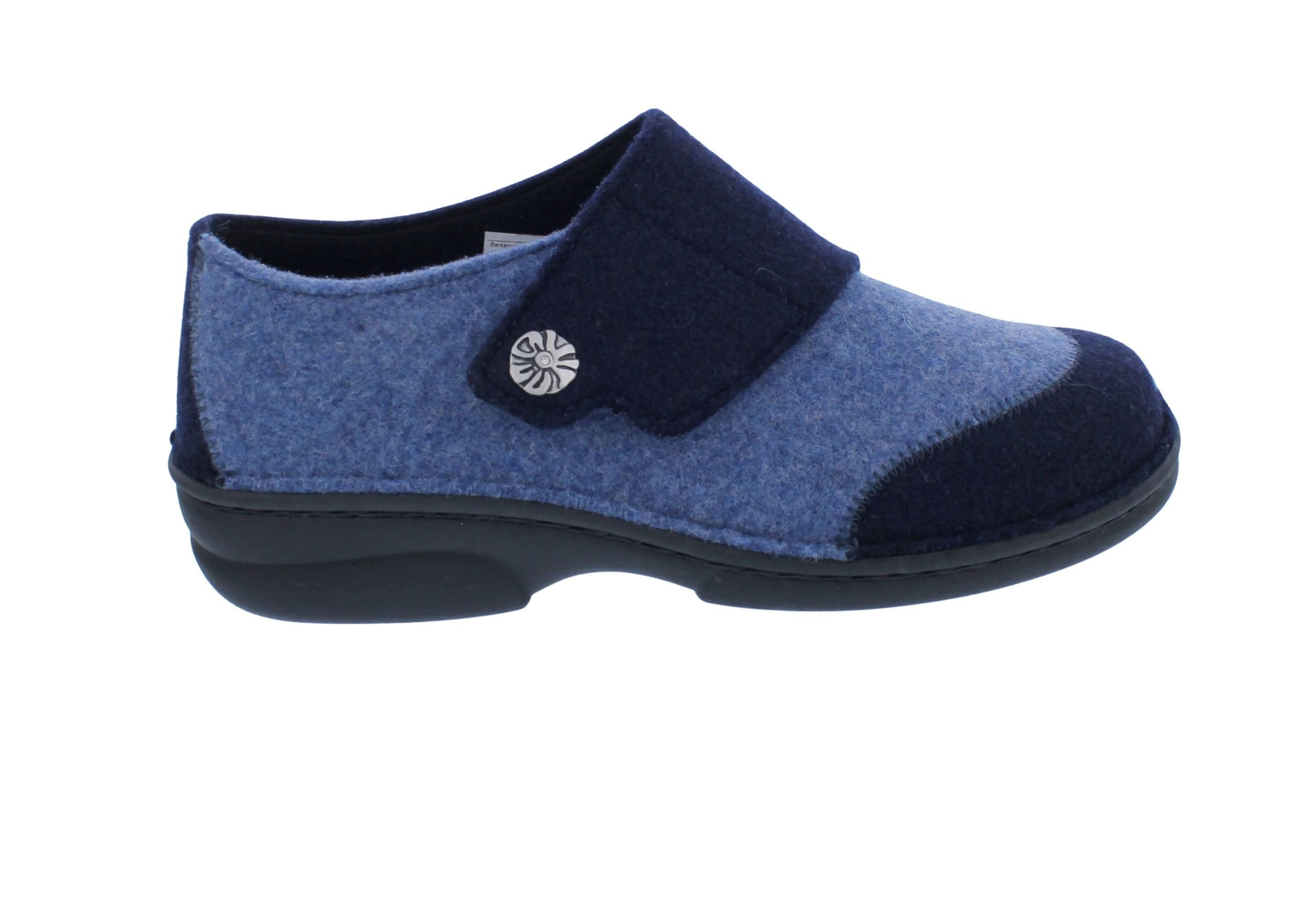 BERKEMANN Berkemann Hausschuh Jarla 3558-148, Filz, Blau und Dunkelblau, Klettve Hausschuh