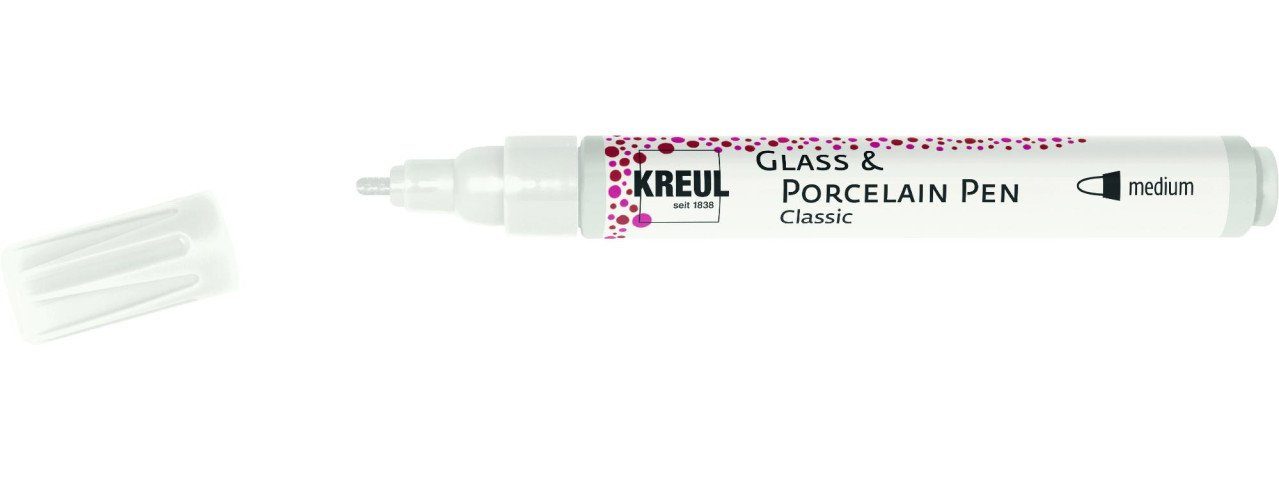 Kreul Künstlerstift Kreul Glass & Porcelain Pen Classic weiß, 2-4 mm