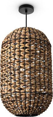 Paco Home Pendelleuchte KAGLONG, ohne Leuchtmittel, Rattan Optik Pendelleuchte Korblampen Hängend Wohnzimmer Boho Natur