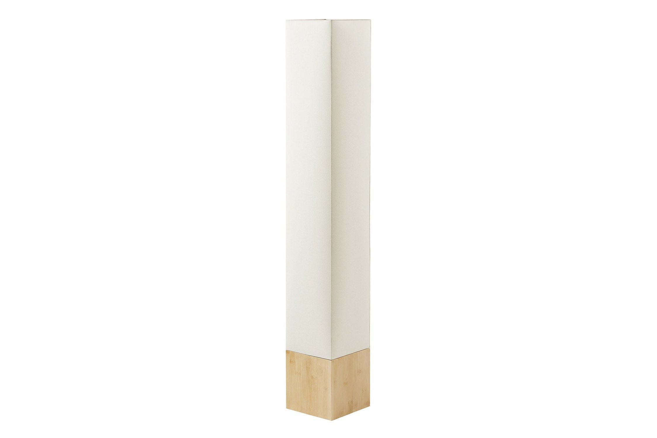 Licht-Erlebnisse Stehlampe ALERIA, ohne Leuchtmittel, 116 cm klein Stoff Bambus in Weiß Hellbraun 2x E27 eckig Modern