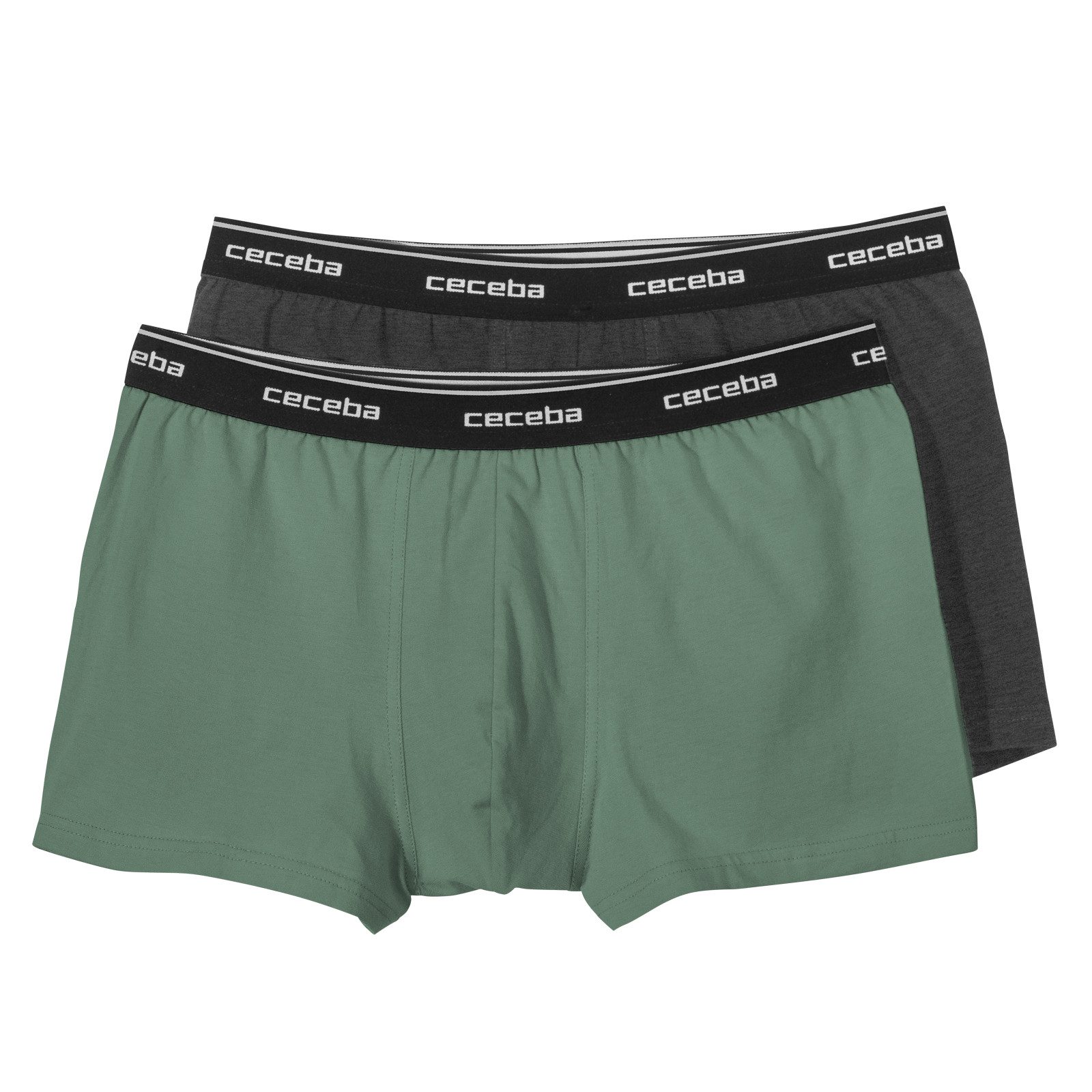 Retro Pants Ceceba 2er-Pack Pants Übergröße hellgrün/grau melange