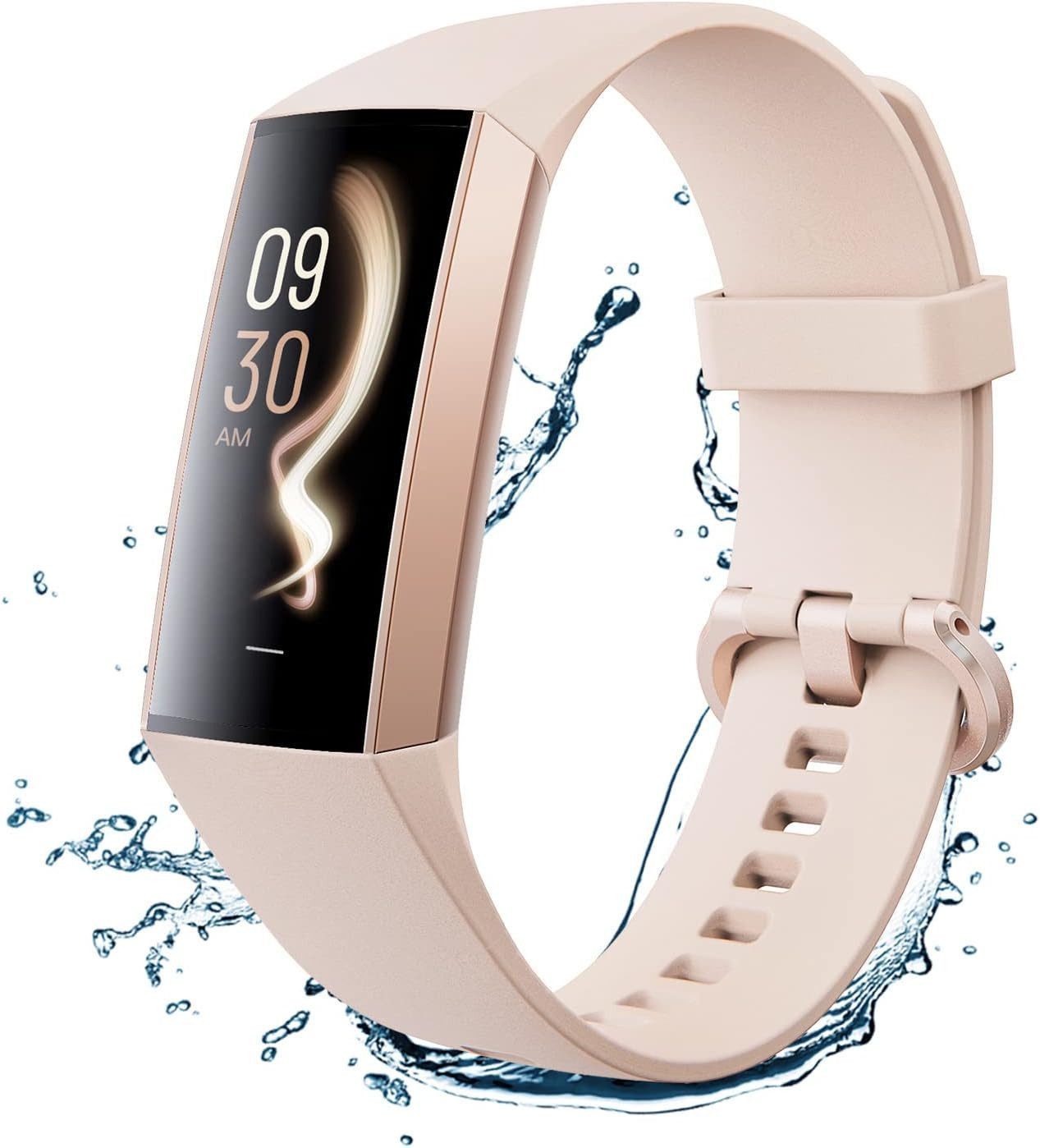 Fyrove Fitness Tracker Uhr mit Anruffunktion für Damen Herren Smartwatch Smartwatch (1.1" AMOLED-Display Zoll Zoll) 5 ATM IP68 Wasserdicht Fitness Tracker mit Schrittzähler Pulsuhr Blutdruck Messgerät für Android iOS, Schlaf-Monitor, Activity Tracker, SpO2, Kalorien-Tracker,Schrittzähler