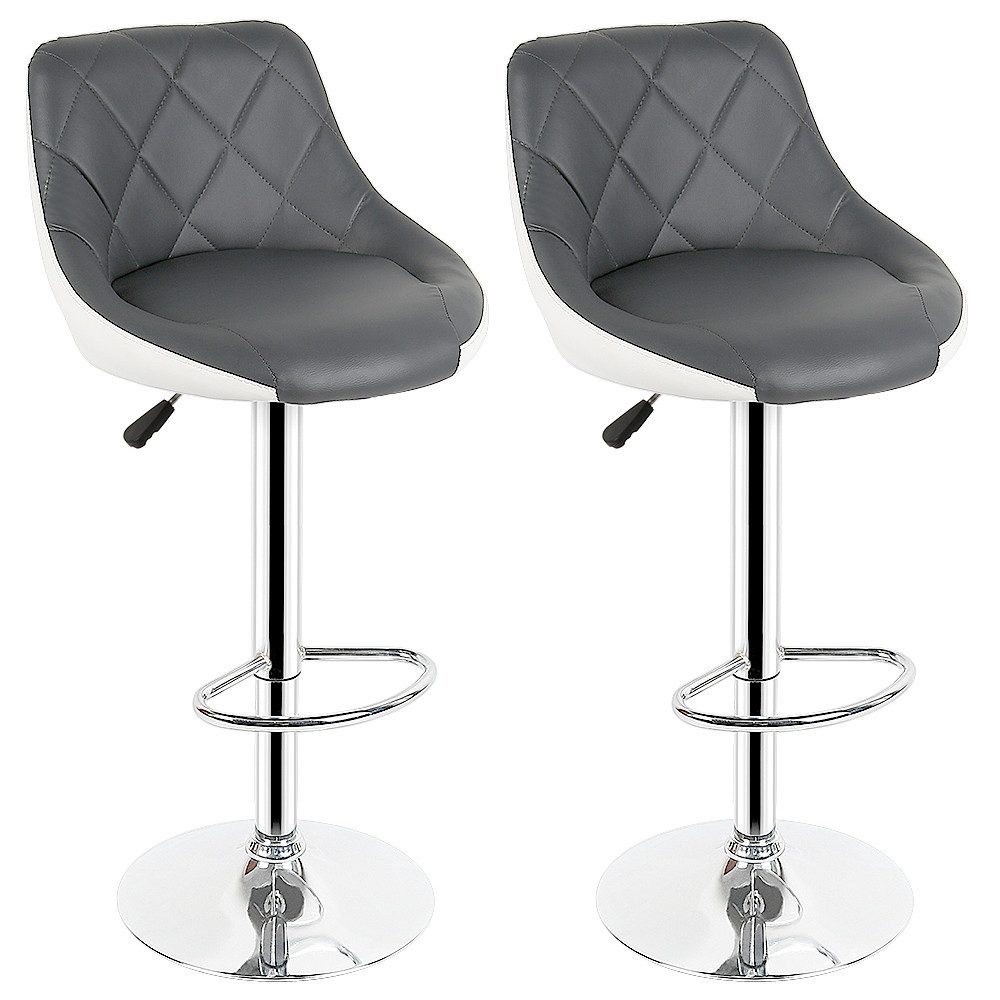 JEOBEST Barhocker (2er Set), Barstuhl mit Fußstütze Höhenverstellbar Kunstleder, 360°Drehbar