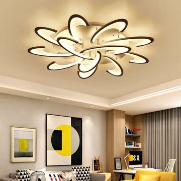 LETGOSPT Deckenleuchte 120W Modern LED Deckenleuchte 96cm, 7200LM Dimmbar mit Fernbedienung, LED fest integriert, warmweiß kaltweiß neutralweiß, Blumenförmiges Design LED Deckenlampe, für Wohnzimmer, Schlafzimmer