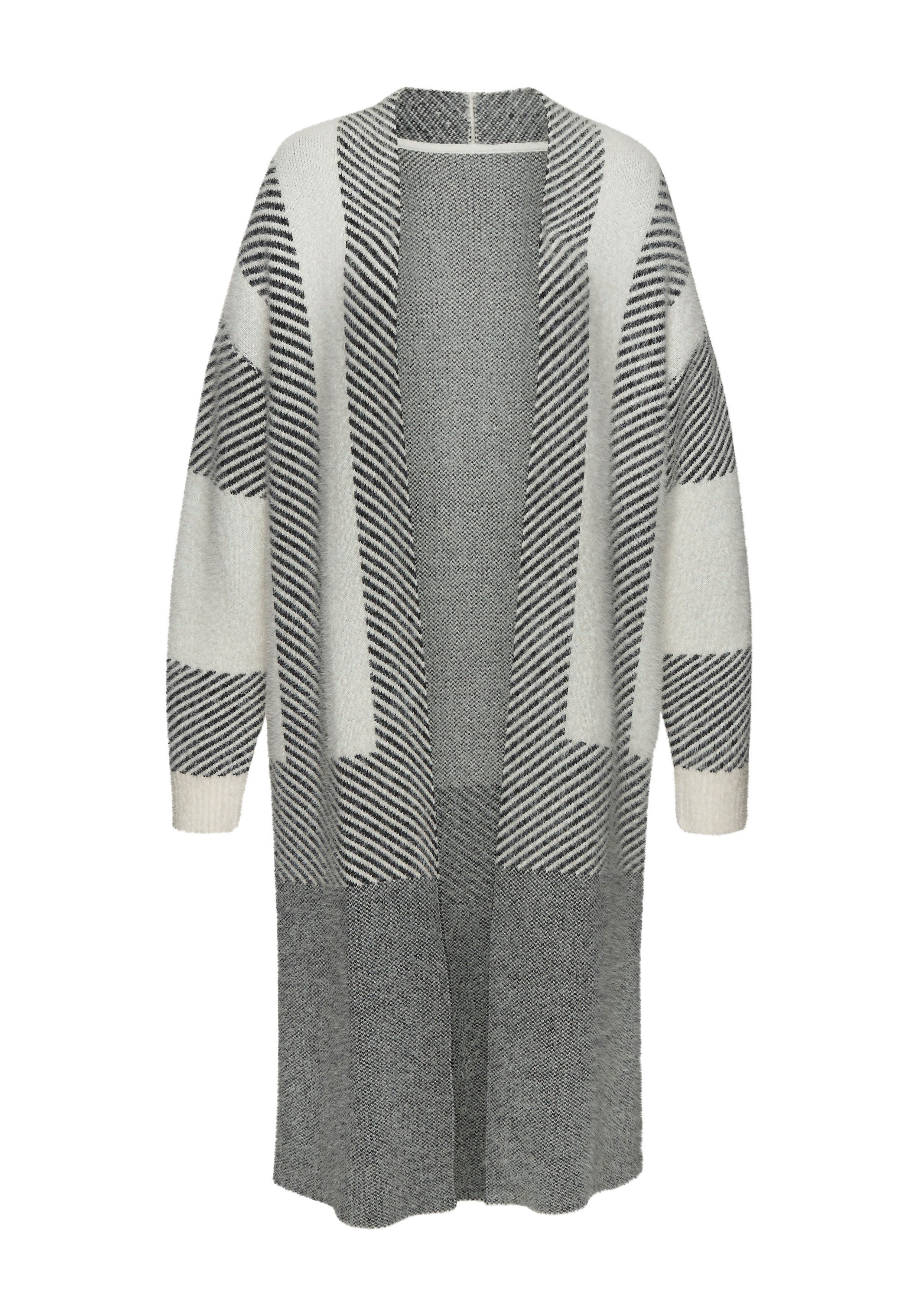 LASCANA Longstrickjacke aus flauschigem Strick mit grafischem Muster Oversize Strickjacke, langer Cardigan, Strickjacke in langer Form – Bild 2 von 5