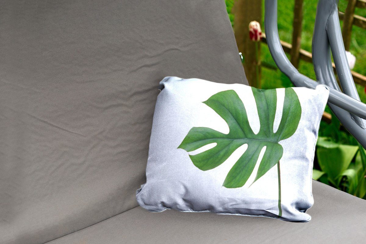 MuchoWow Dekokissen Botanisches Blatt auf Kissenhülle Polyester, Dekokissenbezug, weißem Hintergrund, Outdoor-Dekorationskissen