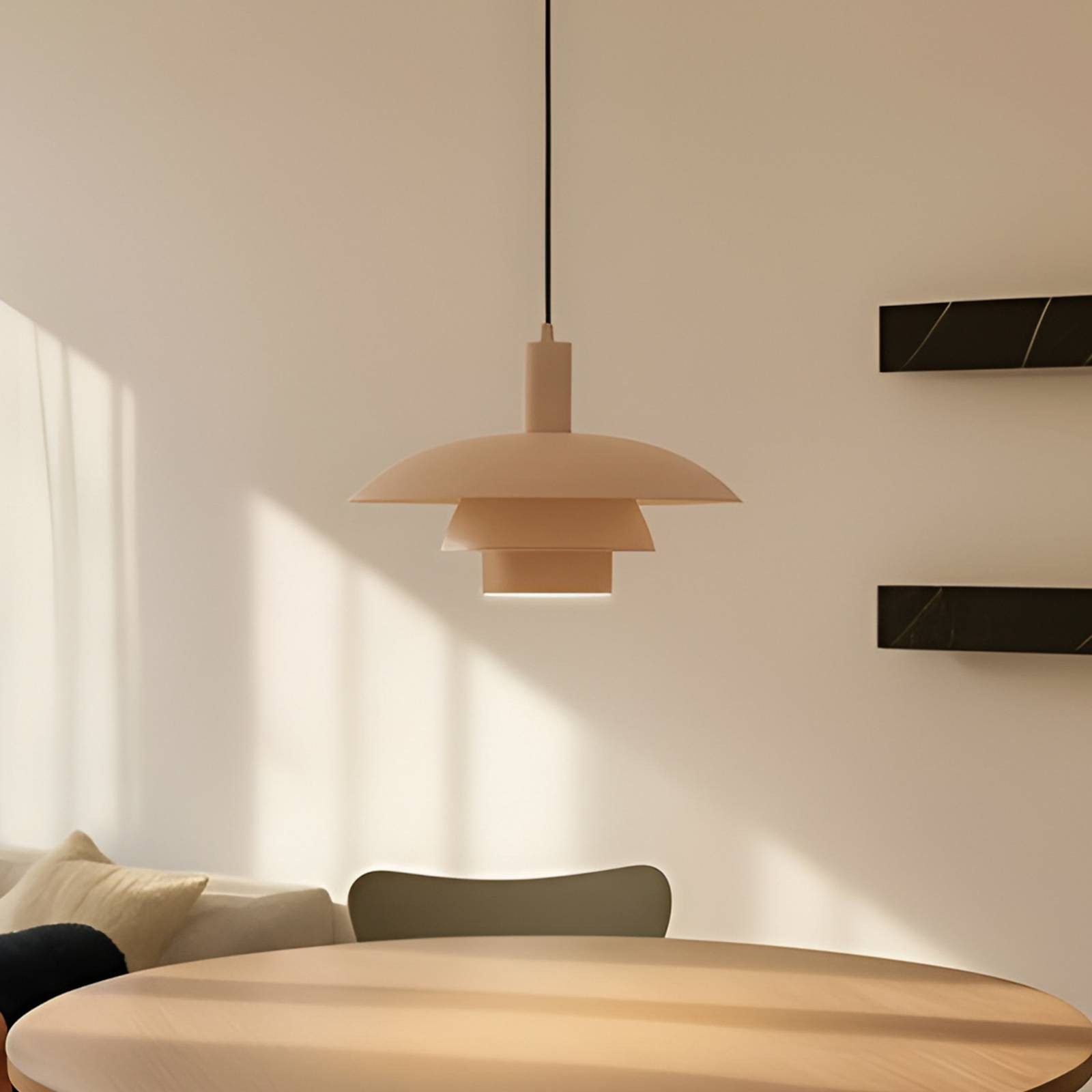 Lindby Hängeleuchte Elorri, Metall, Creme IP20, 1 x 15 W LED günstig online kaufen