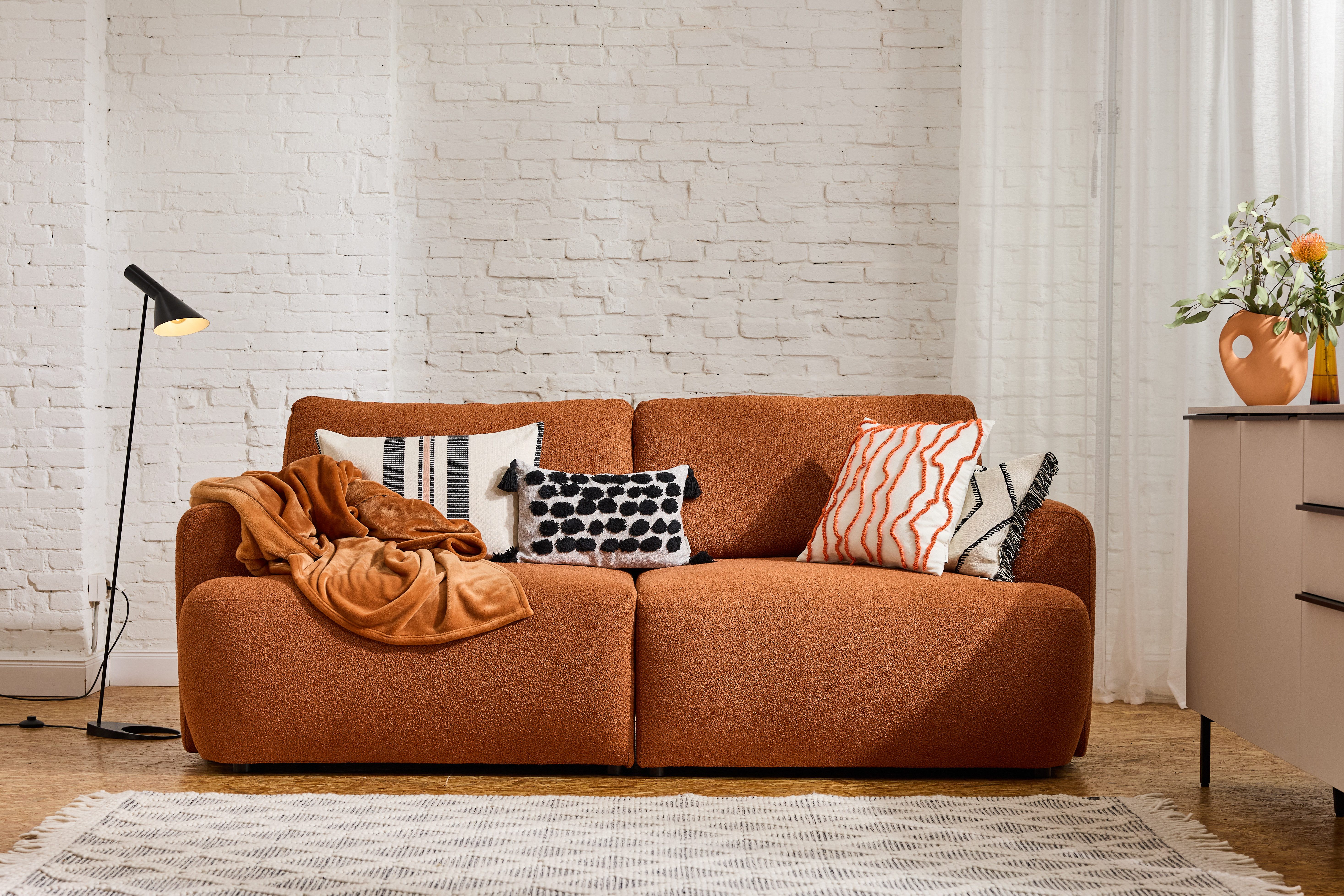 TOM TAILOR HOME Big-Sofa SO SOFT – klare organische Form mit ausgewogenem Sitzkomfort, 225/287 x 110 cm, im schönen Boucléstoff SLO