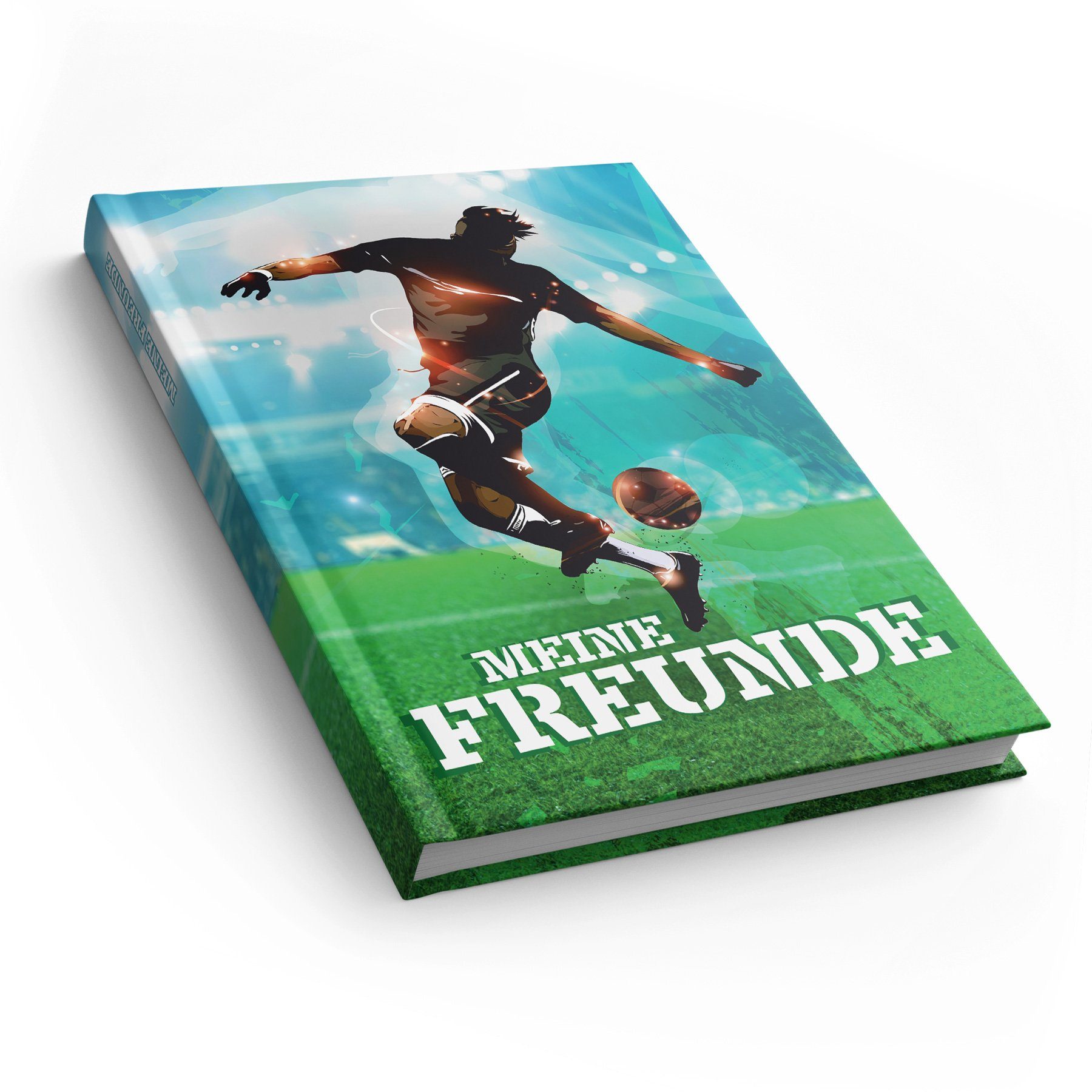 Freundebuch Fußball A5, itenga Notizbuch Naturpapier DIN itenga 88 150g Seiten