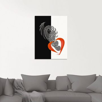 Artland Glasbild In der Mitte des Herzens, Gegenstandslos (1 St), in verschiedenen Größen