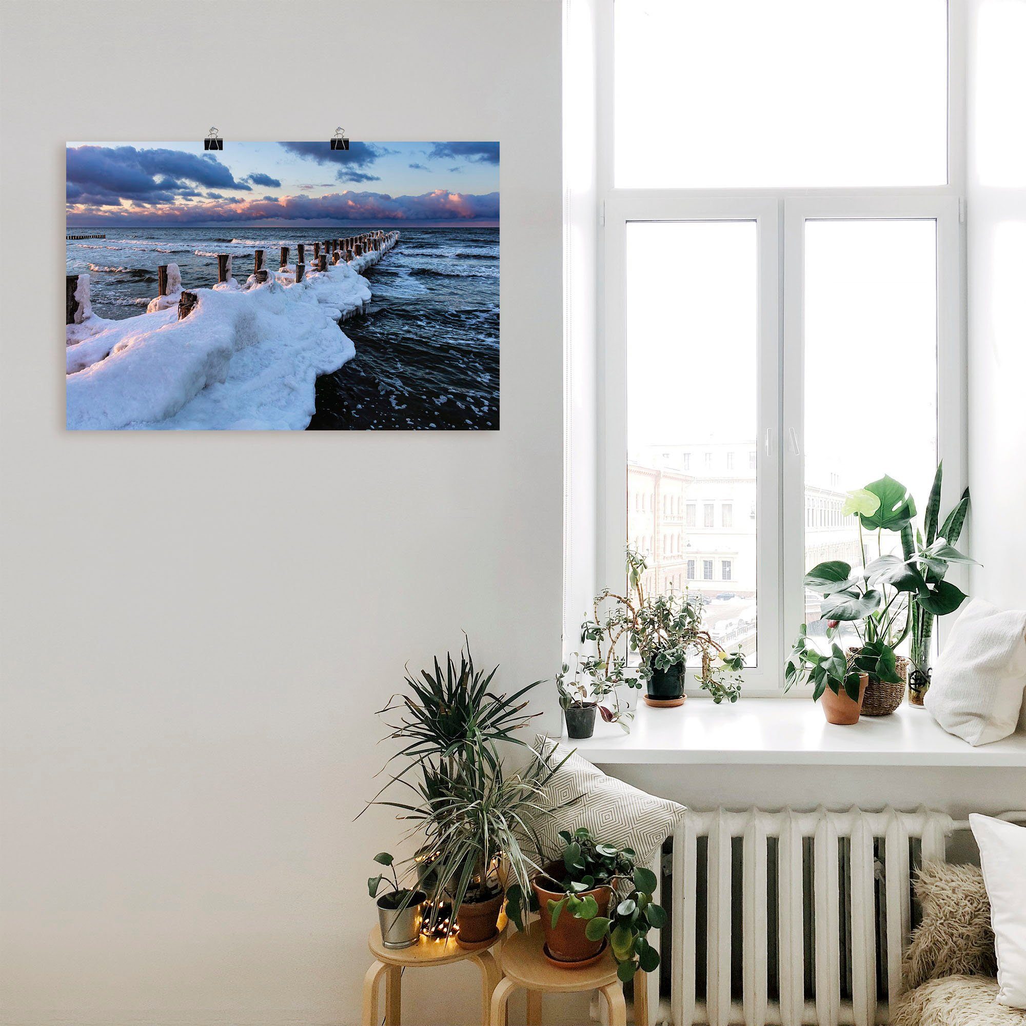 Artland Wandbild »Buhne an der Ostseeküste in Zingst«, Küstenbilder (1 Stück), in vielen Größen & Produktarten - Alubild / Outdoorbild für den Außenbereich, Leinwandbild, Poster, Wandaufkleber / Wandtattoo auch für Badezimmer geeignet-kaufen