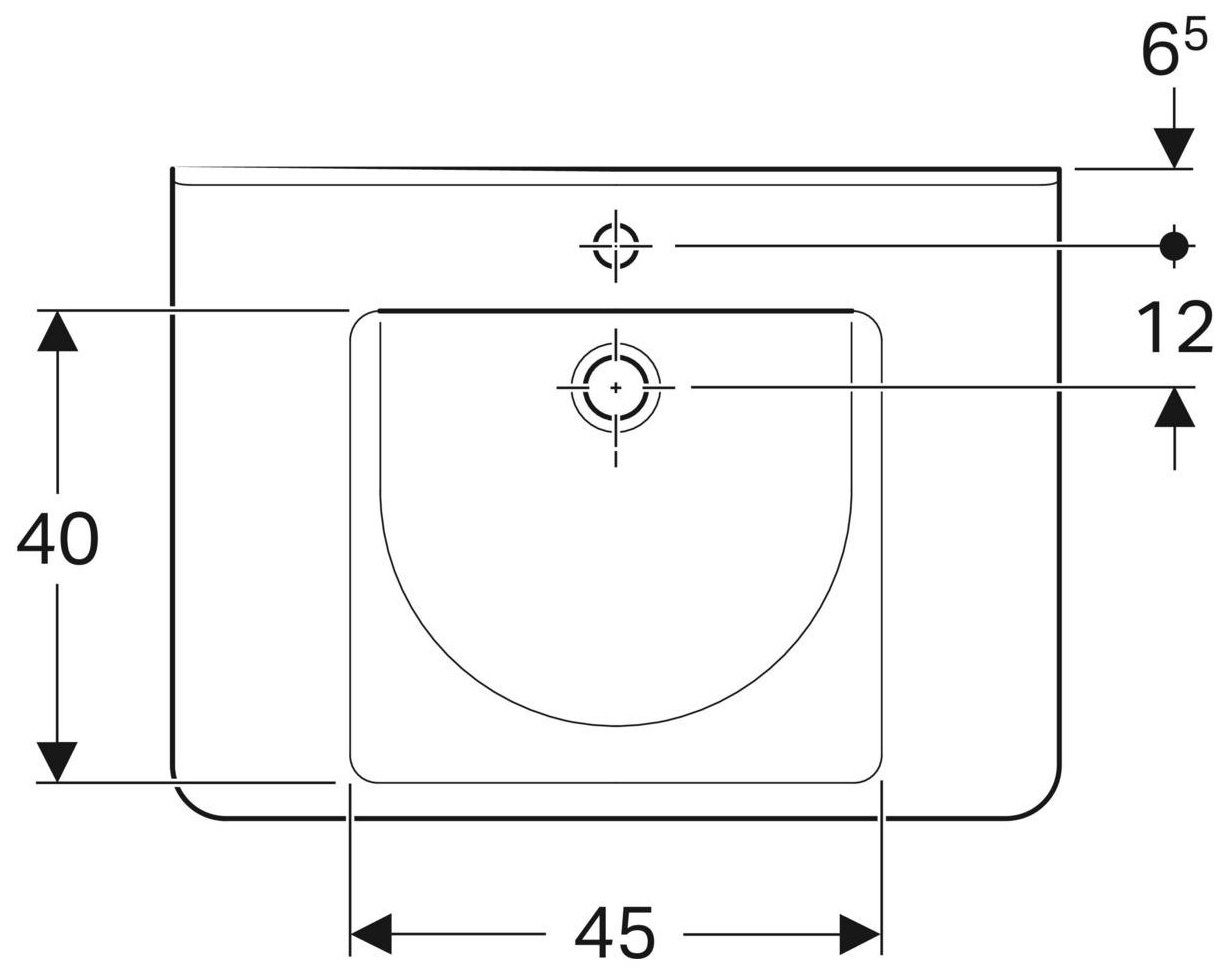 GEBERIT Waschtisch »Renova Comfort« (1-St), weiß mit KeraTect mit 1 Hahnloch mit Überlauf-HomeTrends