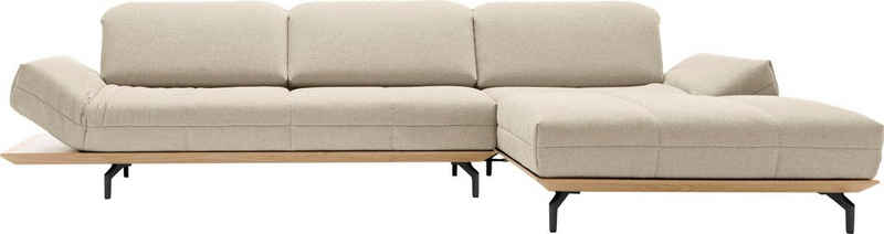 hülsta sofa Ecksofa »hs.420«, Breite 313 cm in 2 Qualitäten, Holzrahmen in Eiche Natur oder Nußbaum