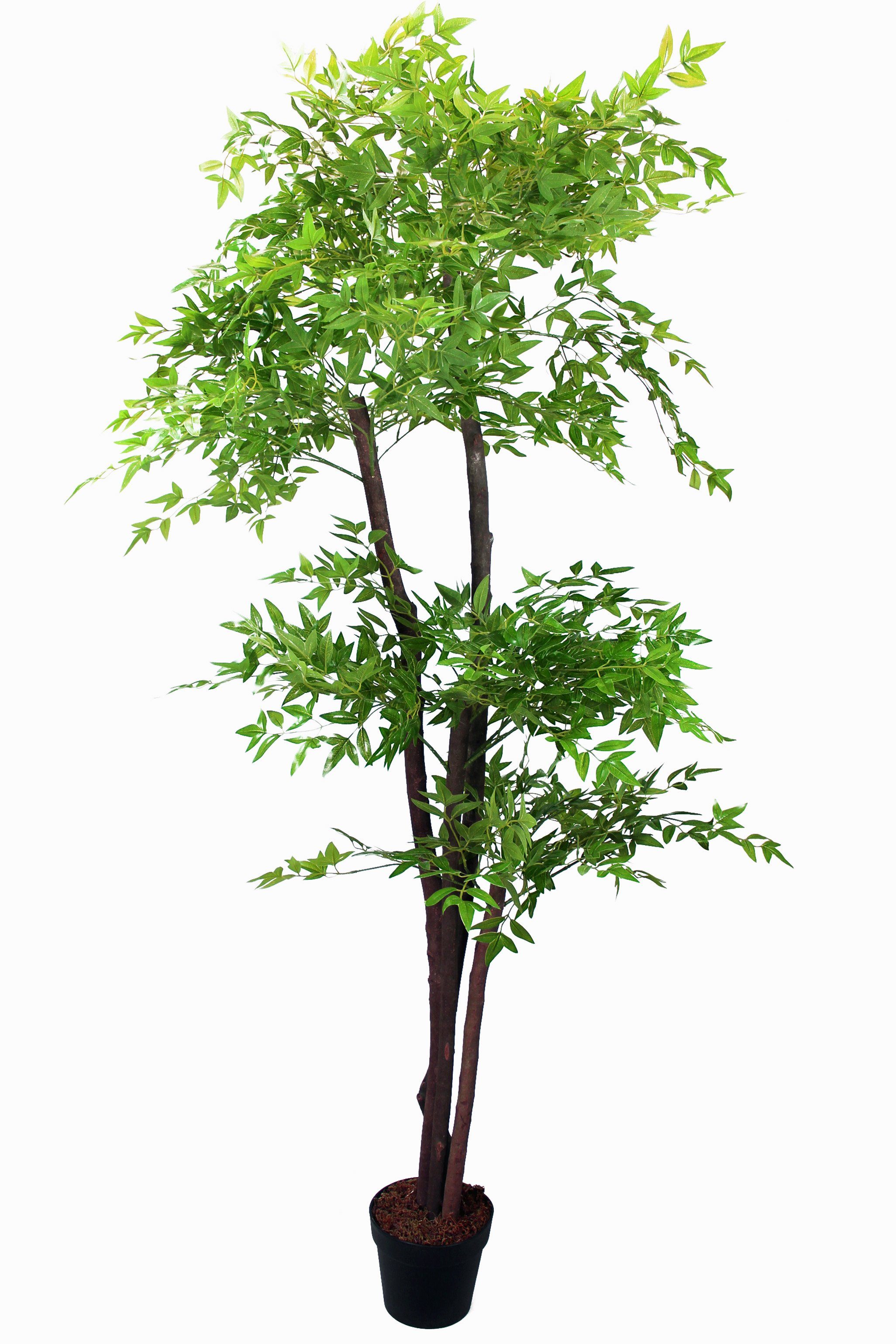 Himmelsbambus, 190 1530 mit Himmelsbambus Arnusa, 4 cm, Echtholzstämmen Kunstbaum Kunstpflanze Blätter Pflanze Höhe künstliche