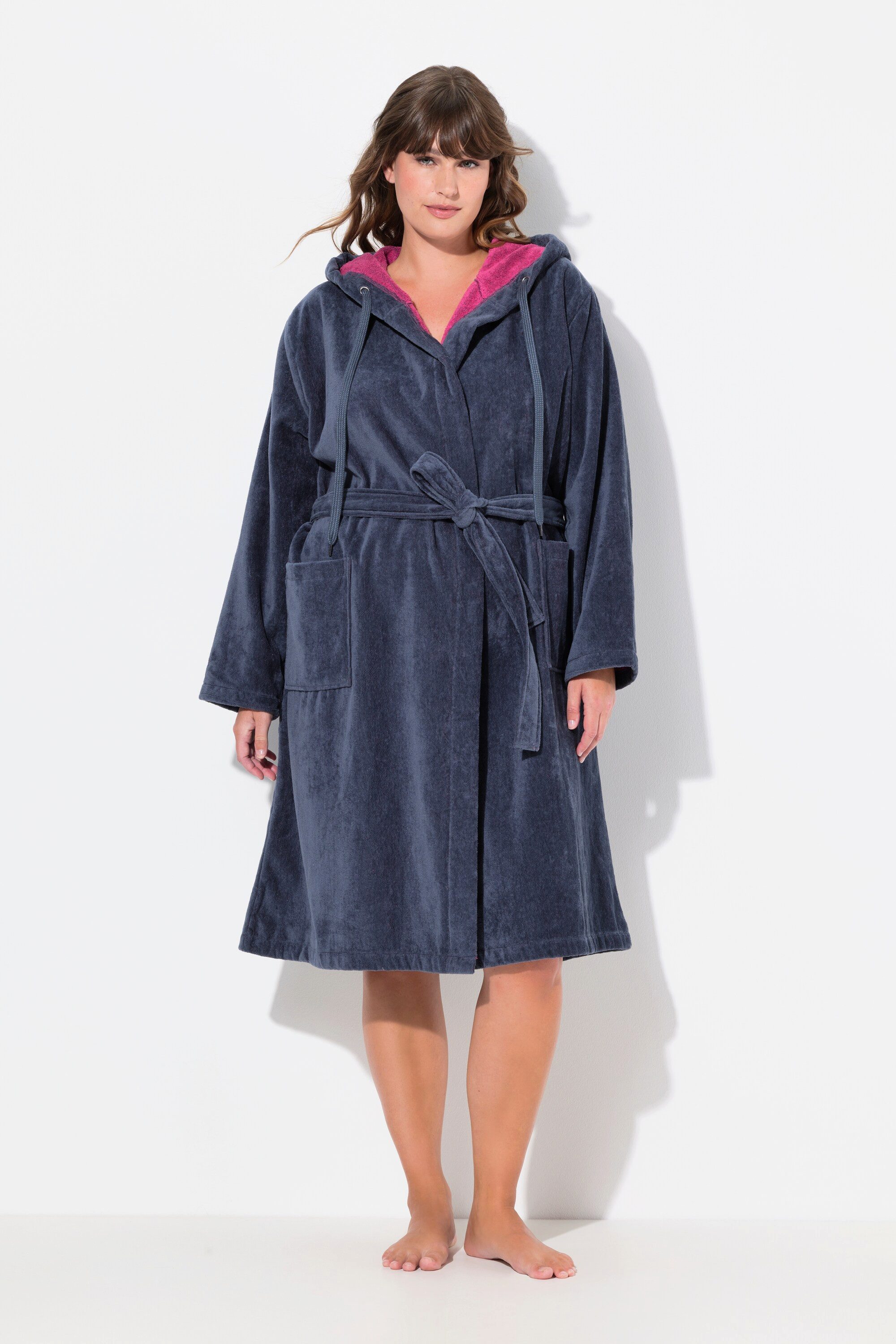 Ulla Popken Bademantel Bademantel Doubleface Frottee günstig online kaufen