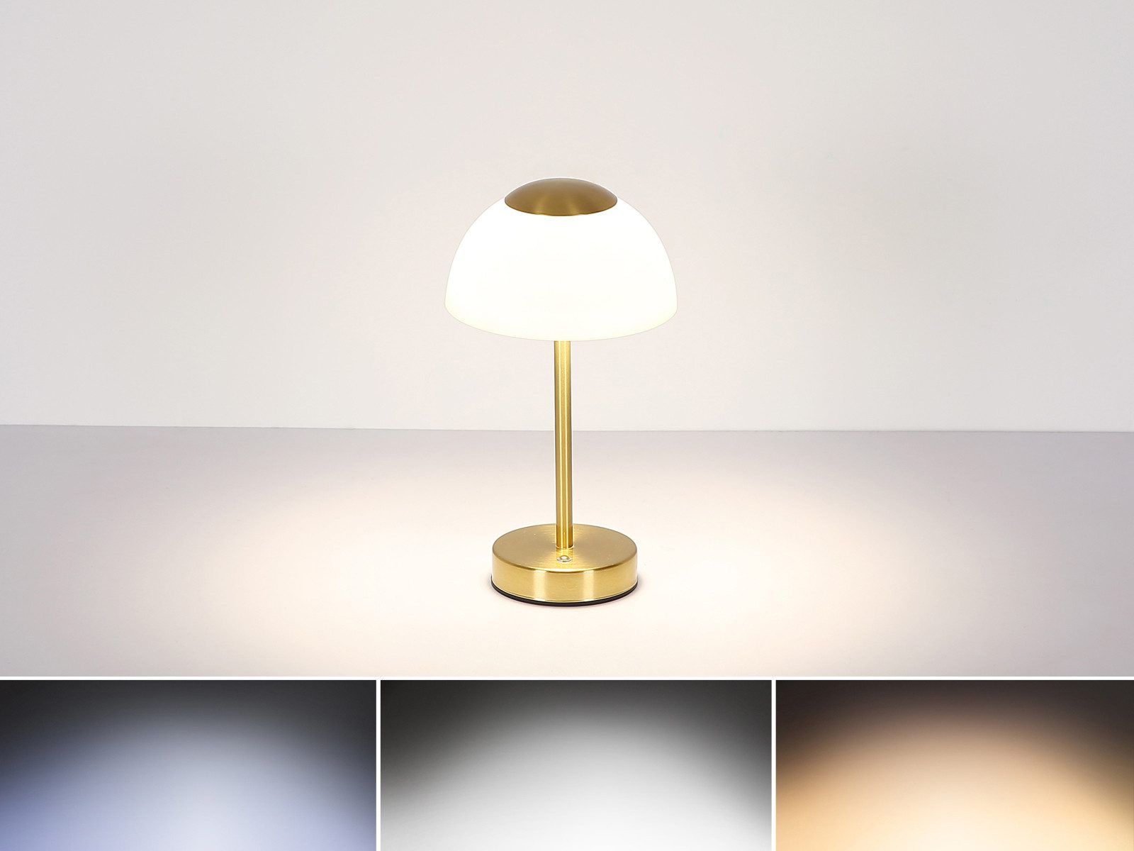 GLOBO LIGHTING LED Tischleuchte, Dimmfunktion, LED fest integriert, warmweiß, neutralweiß, Tageslichtweiß, 2er Set Pilzlampe ohne Strom-Kabel aufladbar USB Akku kabellos, H 31cm